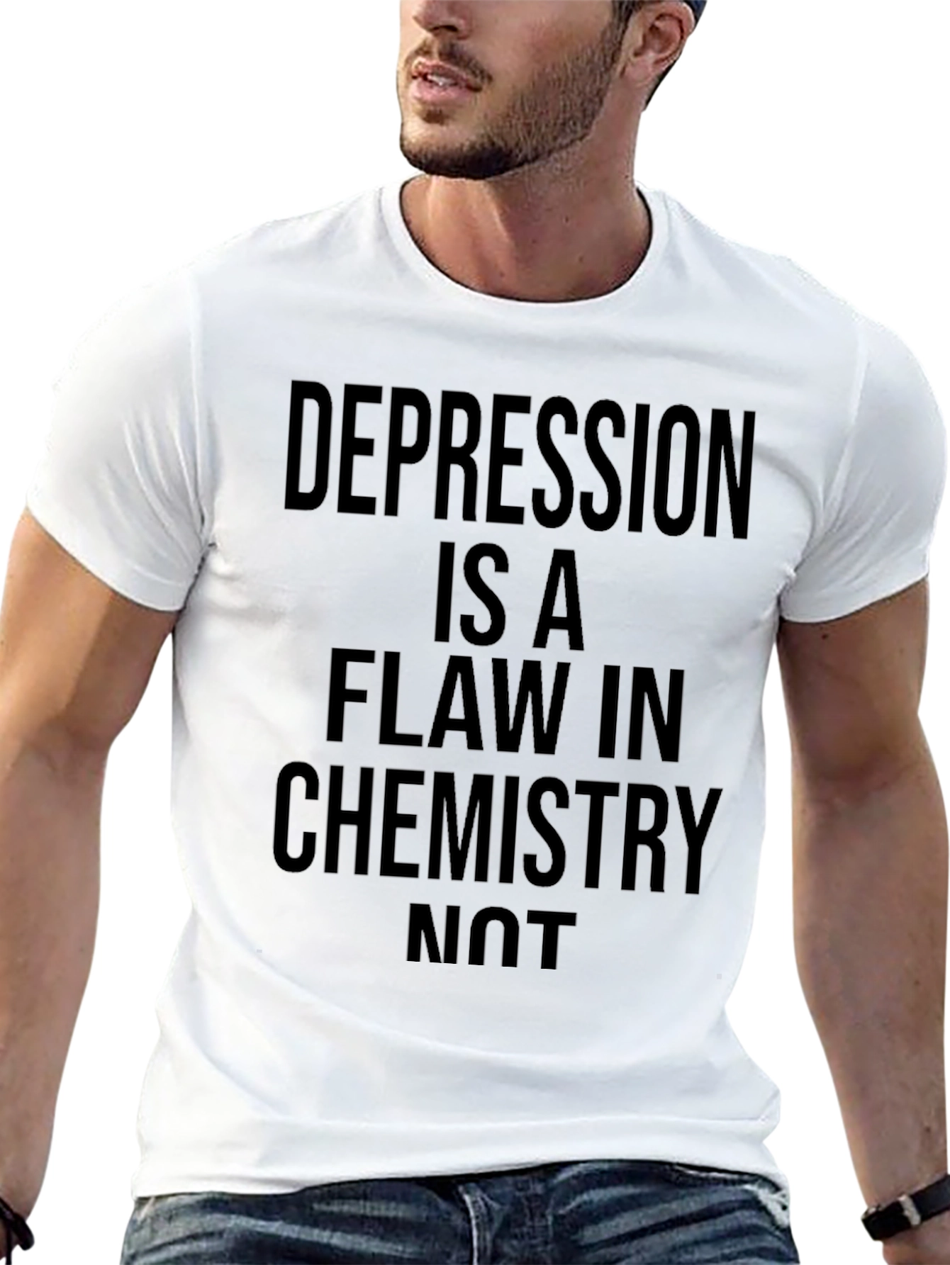 Black Depression is a Flaw in Chemistry Graphic Tee view 13