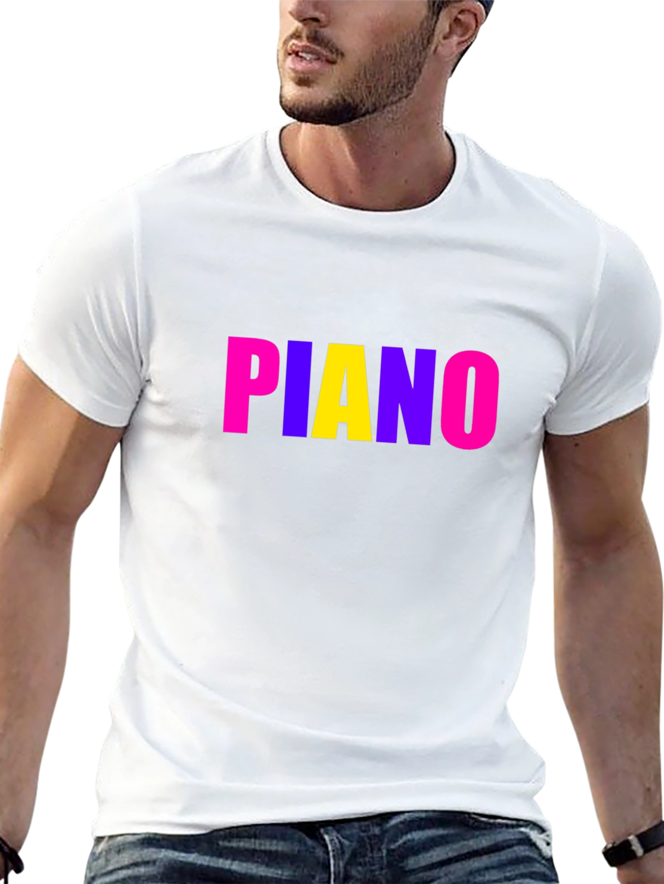 Black Fun Piano Graphic T-Shirt view 13