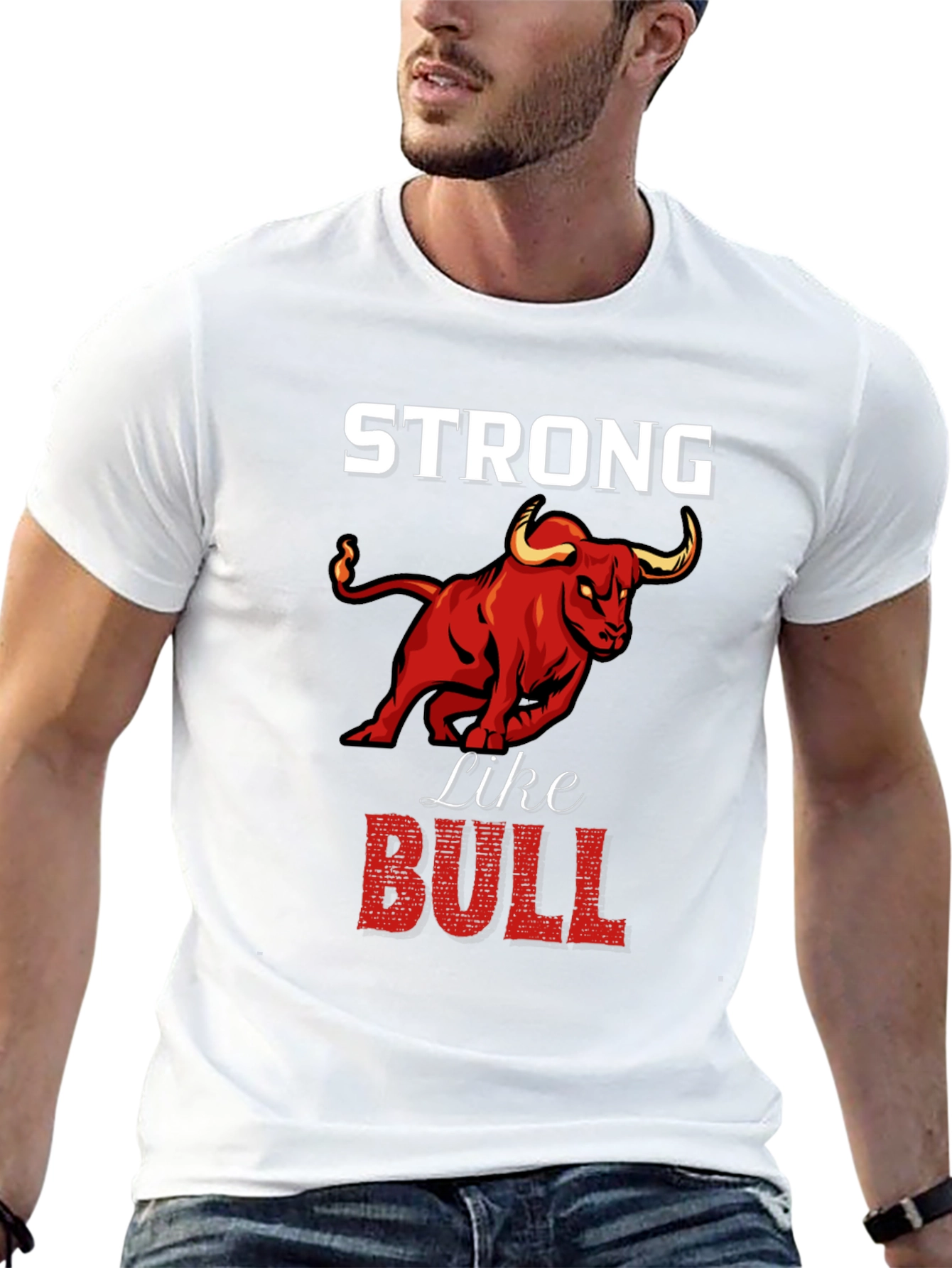 Black Strong Like Bull Graphic Tee view 13
