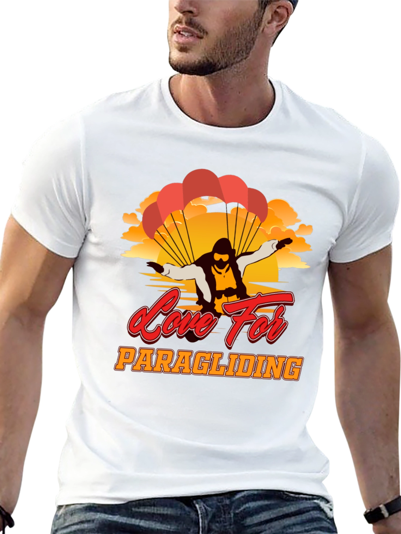 Black Paragliding Love Graphic Tee | Adventure Seeker Shirt view 13