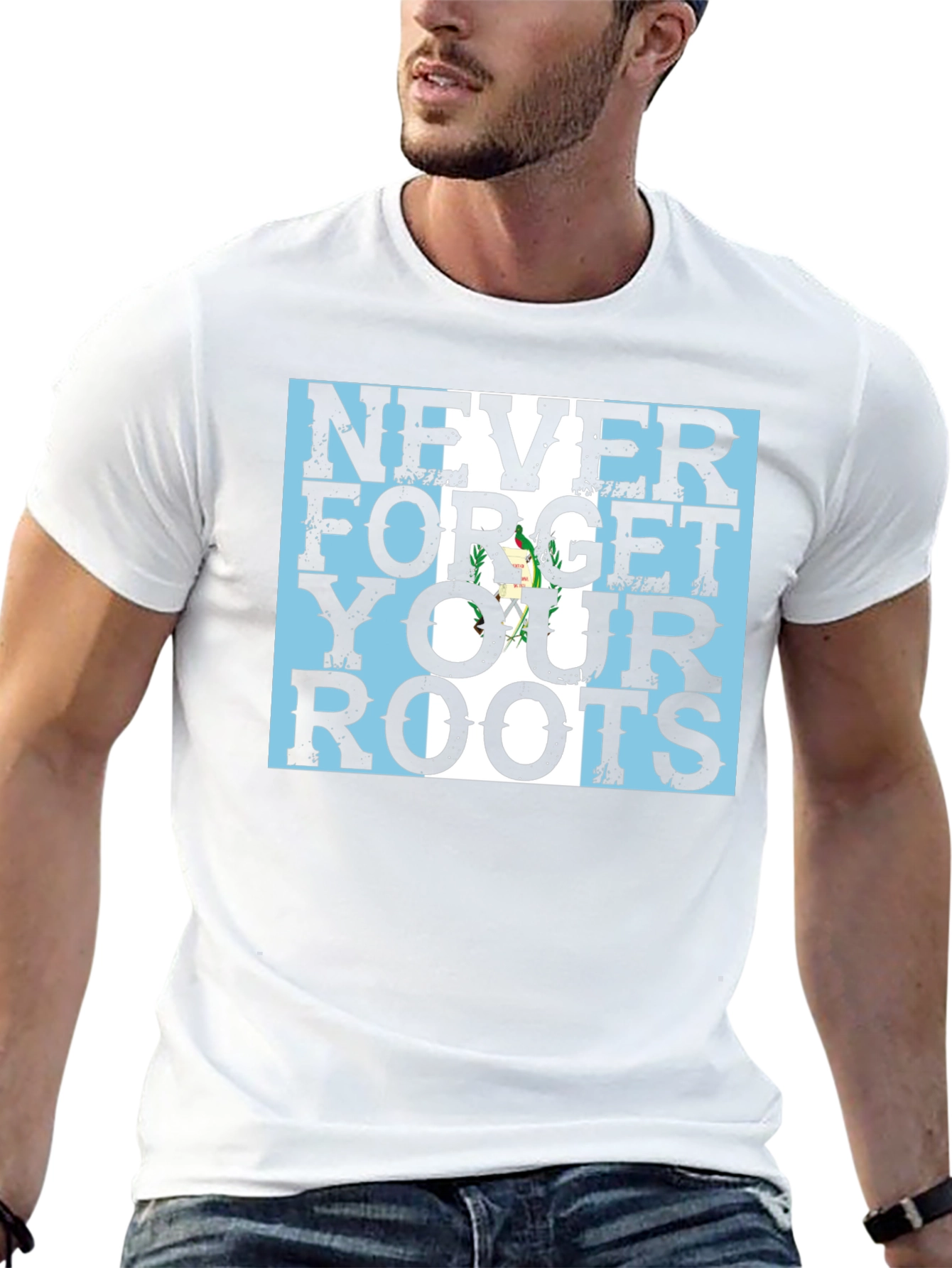 Never Forget Your Roots Guatemala Flag Black T-Shirt - 13