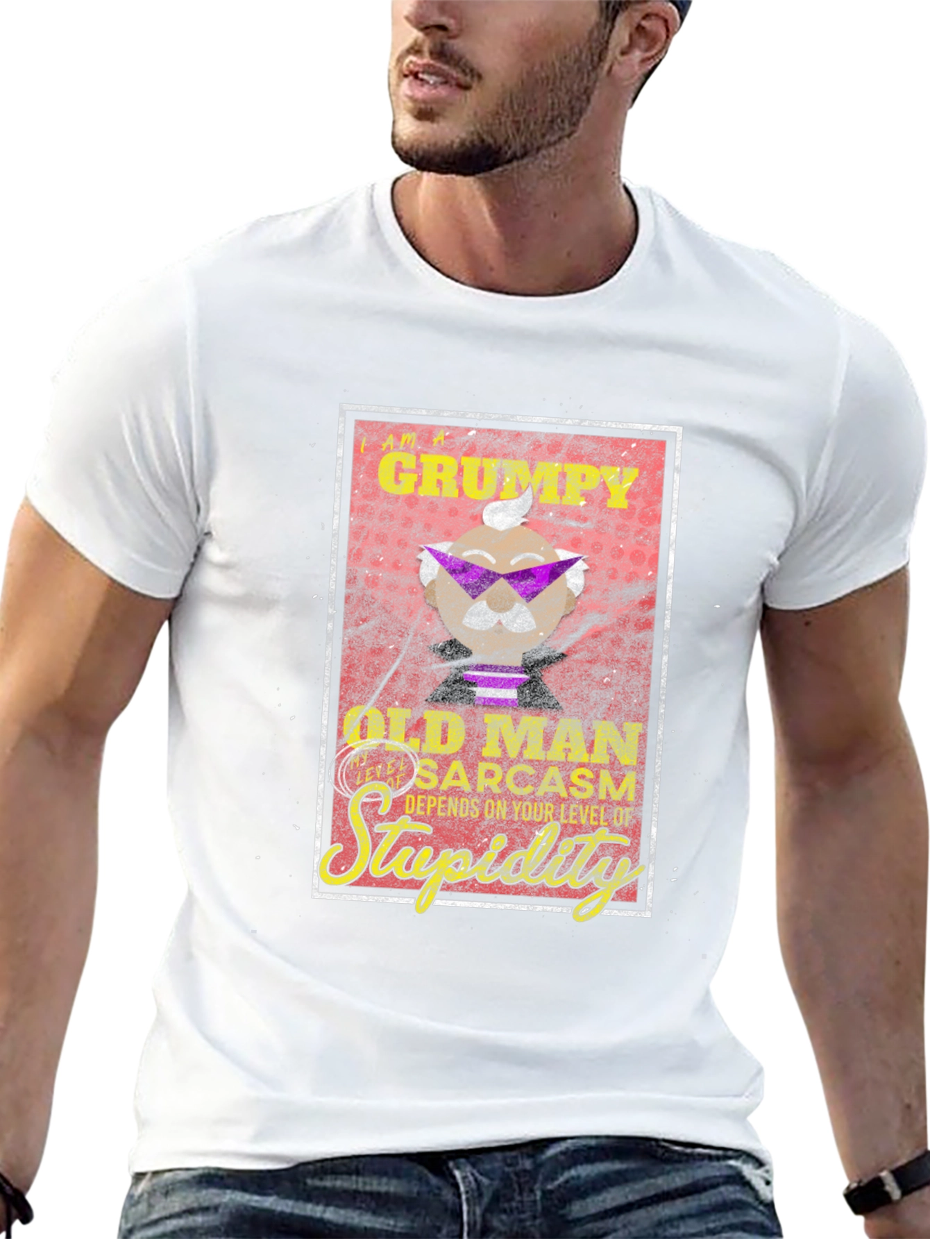 Black Grumpy Old Man Sarcasm T-Shirt view 13