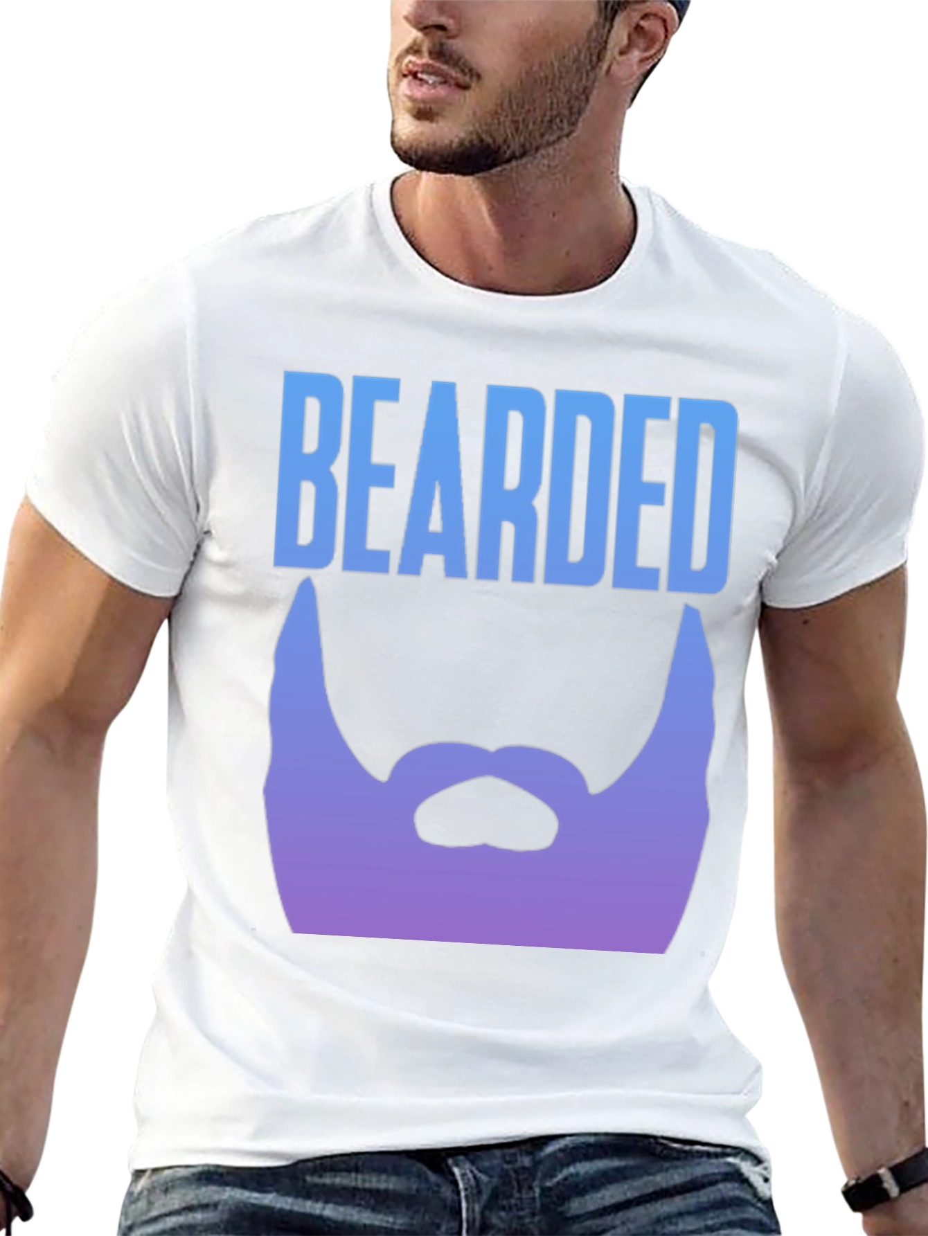 Black Bearded Graphic Tee - Black Men's T-Shirt view 13