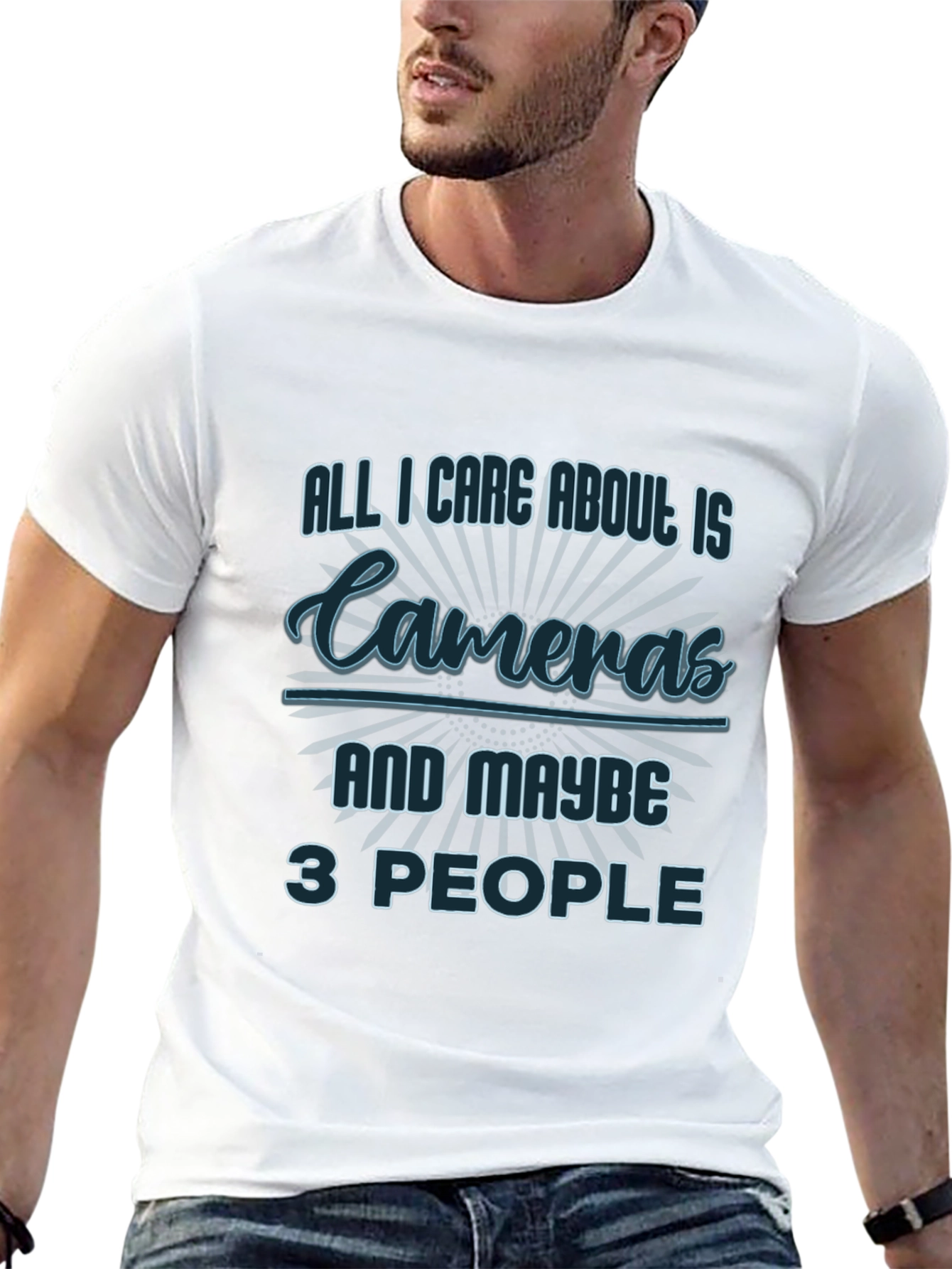 Black All I Care About Cameras T-Shirt view 13