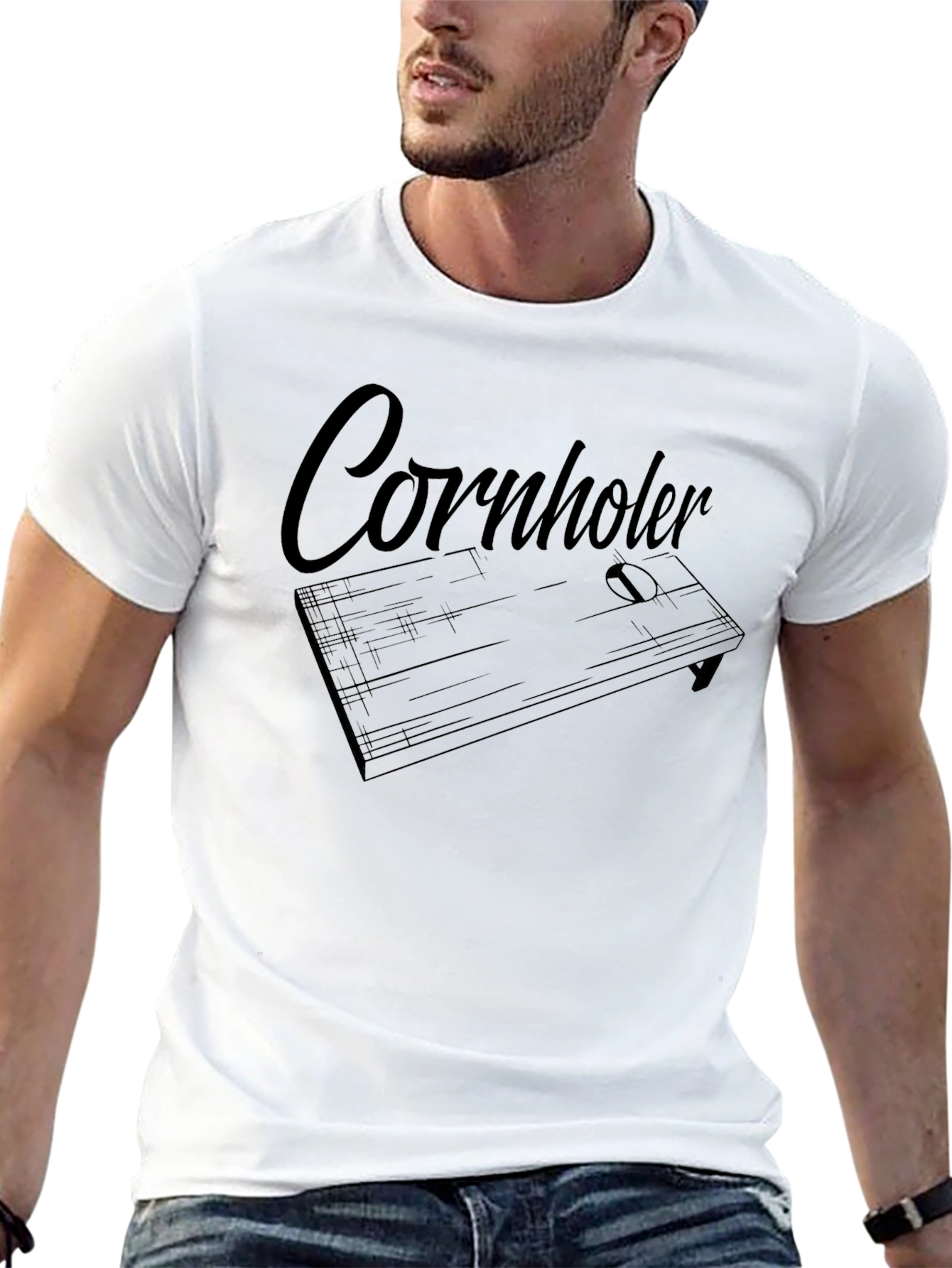 Black Cornholer Tee - Funny Cornhole T-Shirt view 13