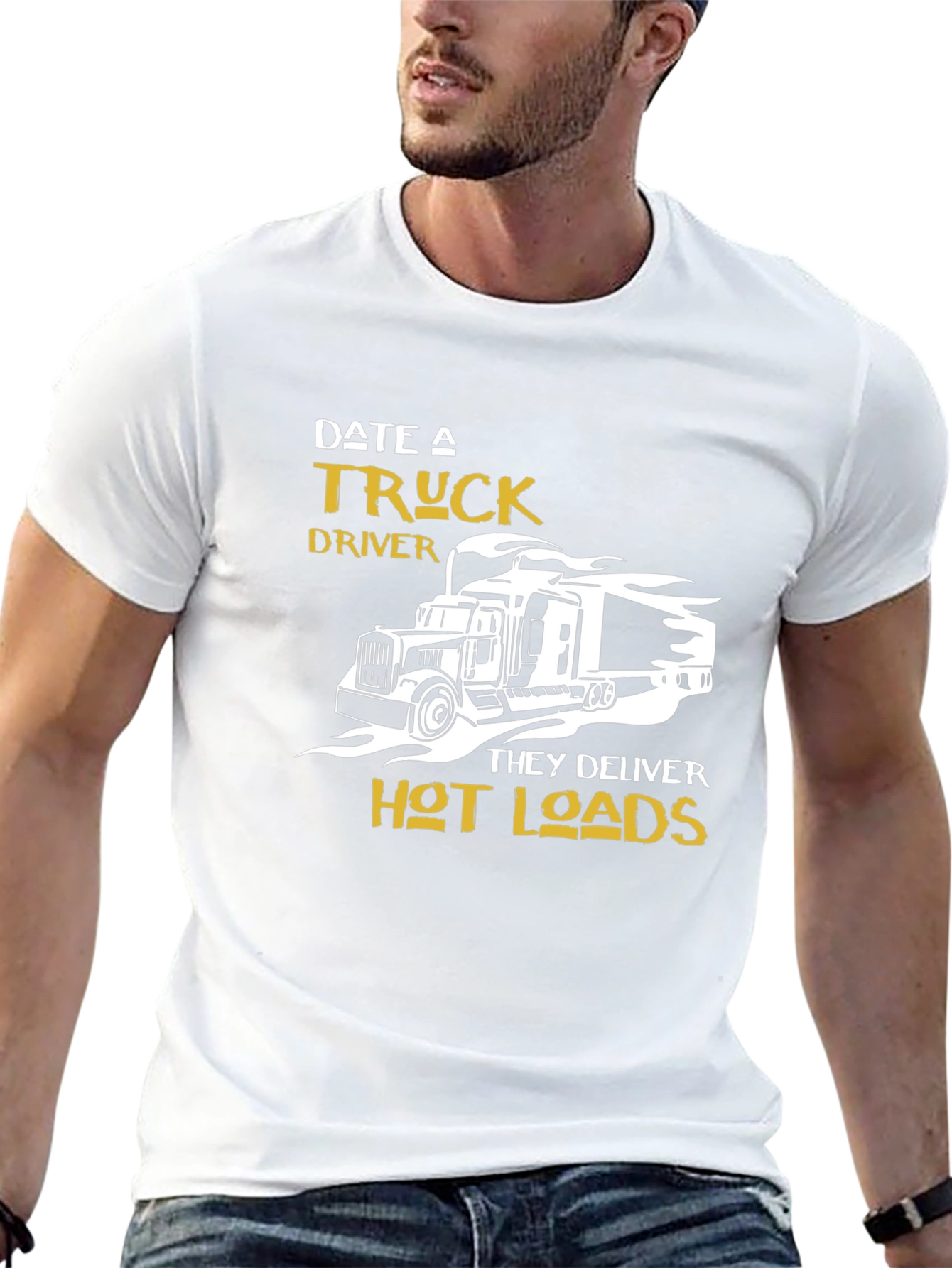 Black Date a Truck Driver T-Shirt - Hot Loads Design view 13