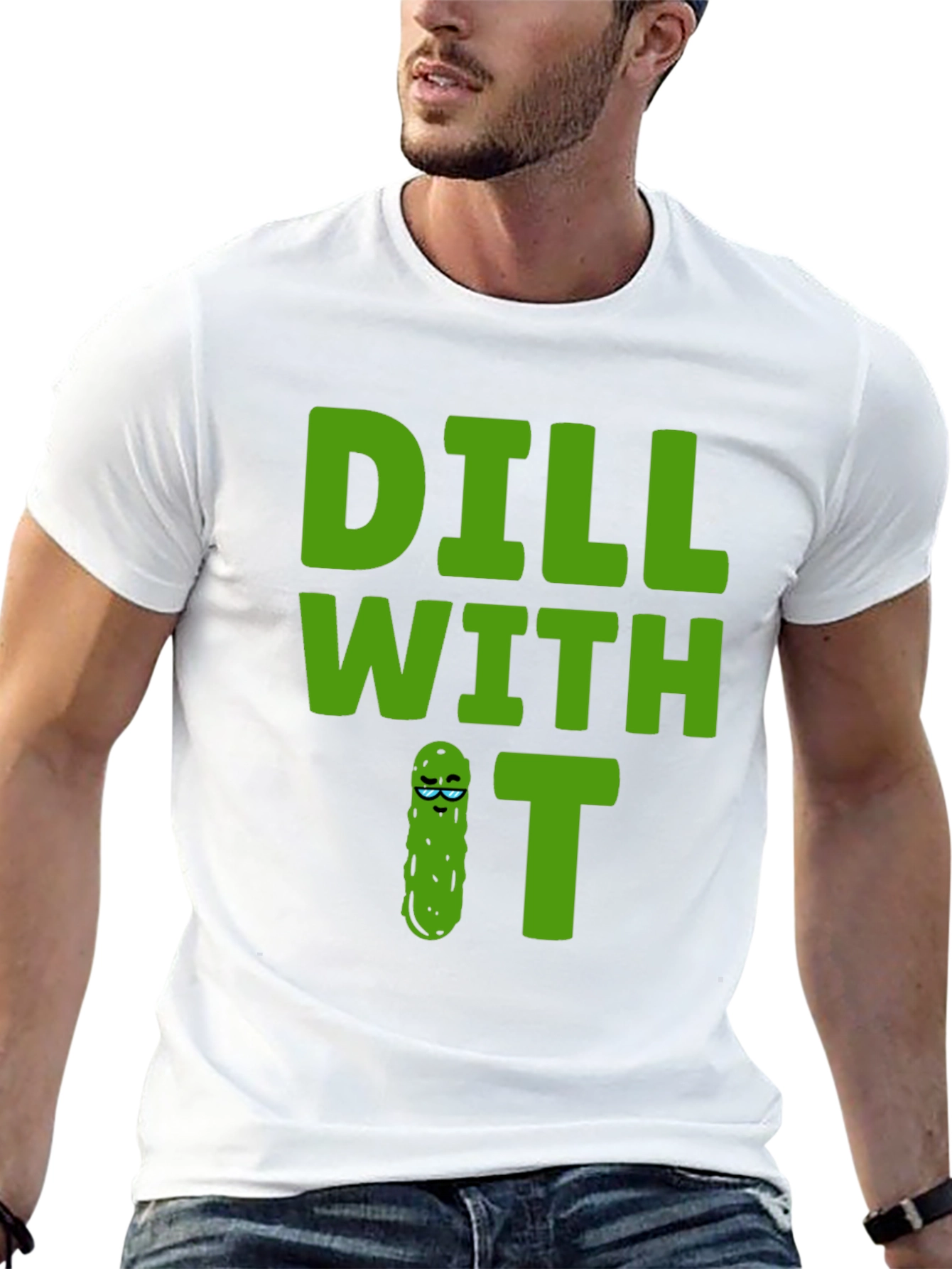 Black Dill With It Graphic Tee - Funny Pickle T-Shirt view 13