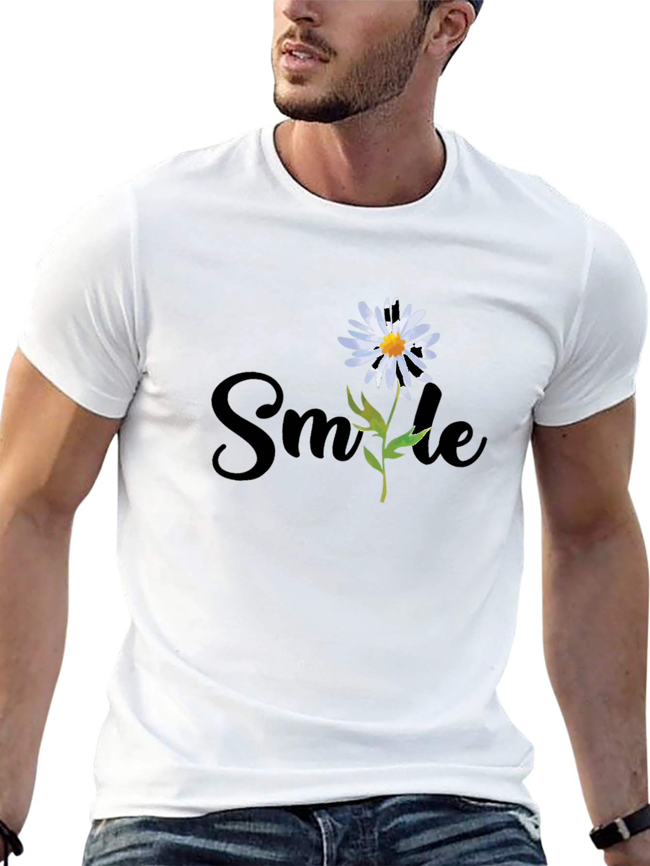 Black Smile Daisy Graphic Tee - Black view 13