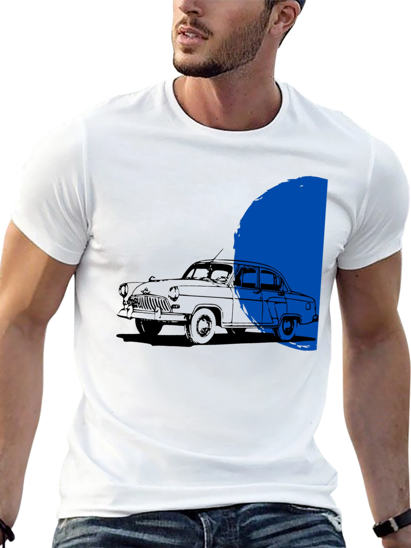 Black Classic Car T-Shirt - Retro Auto Design view 13