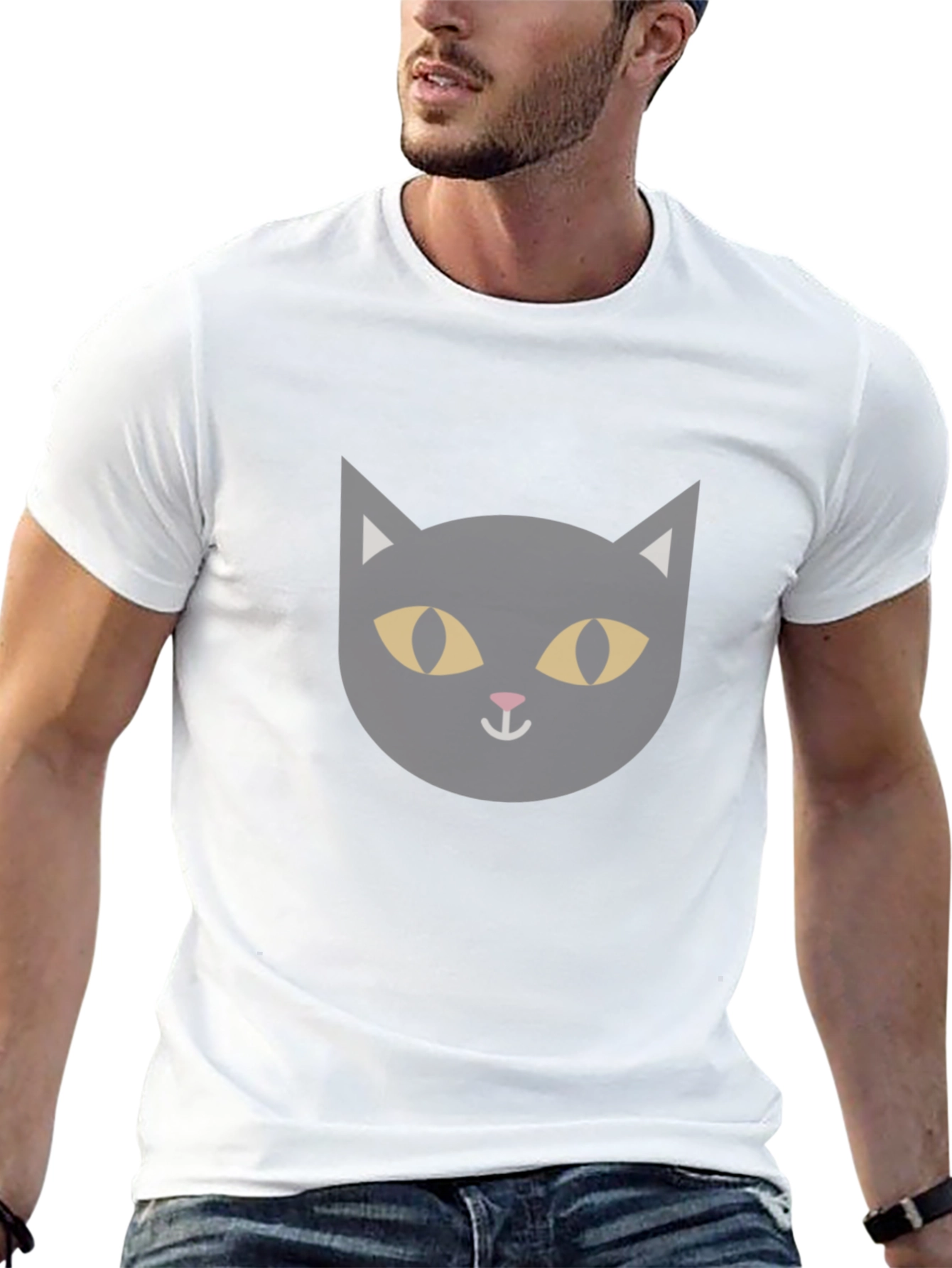 Black Black Cat Graphic Tee - Men's Short Sleeve T-Shirt view 13