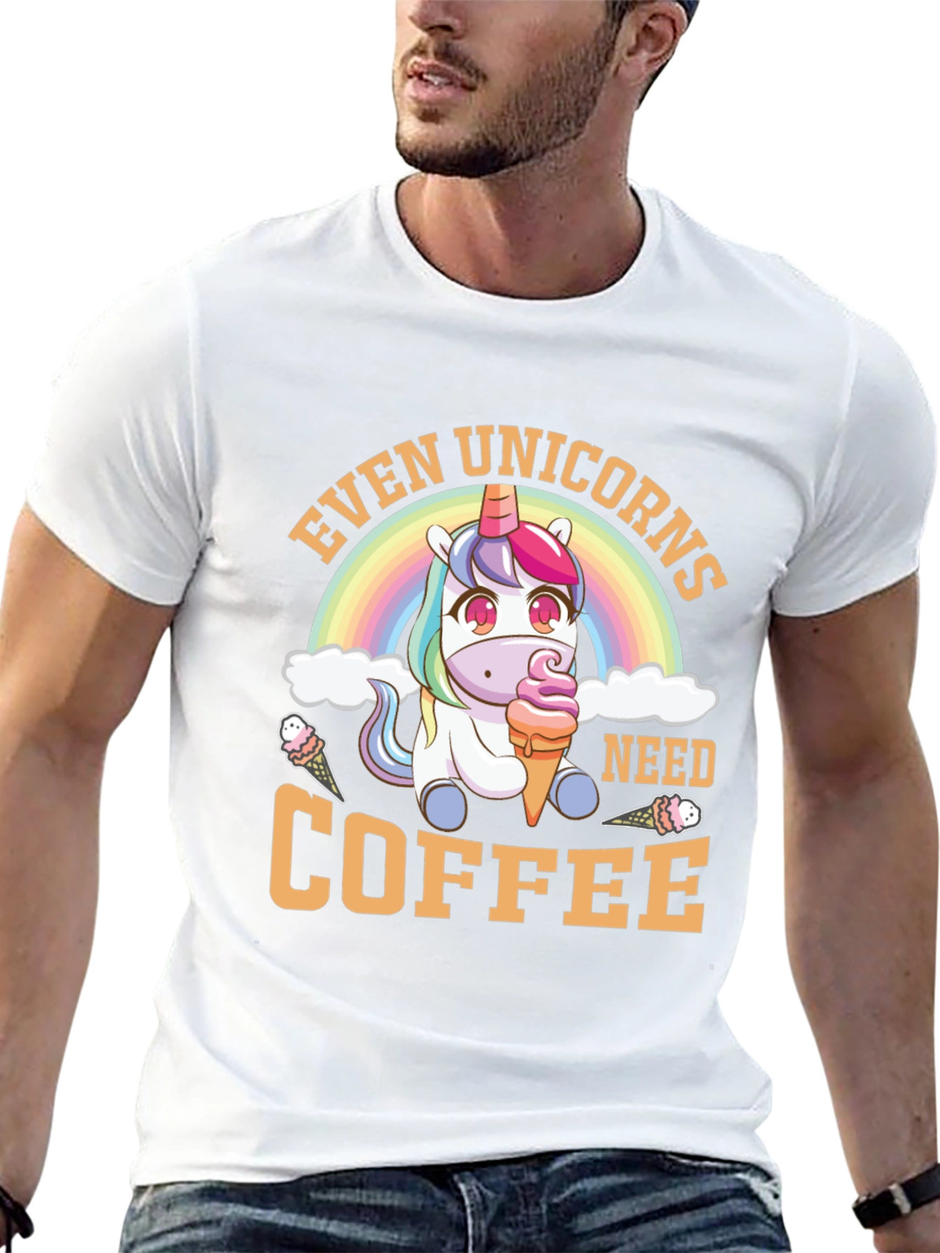 Black Unicorn Coffee T-Shirt: Even Unicorns Need Coffee view 13