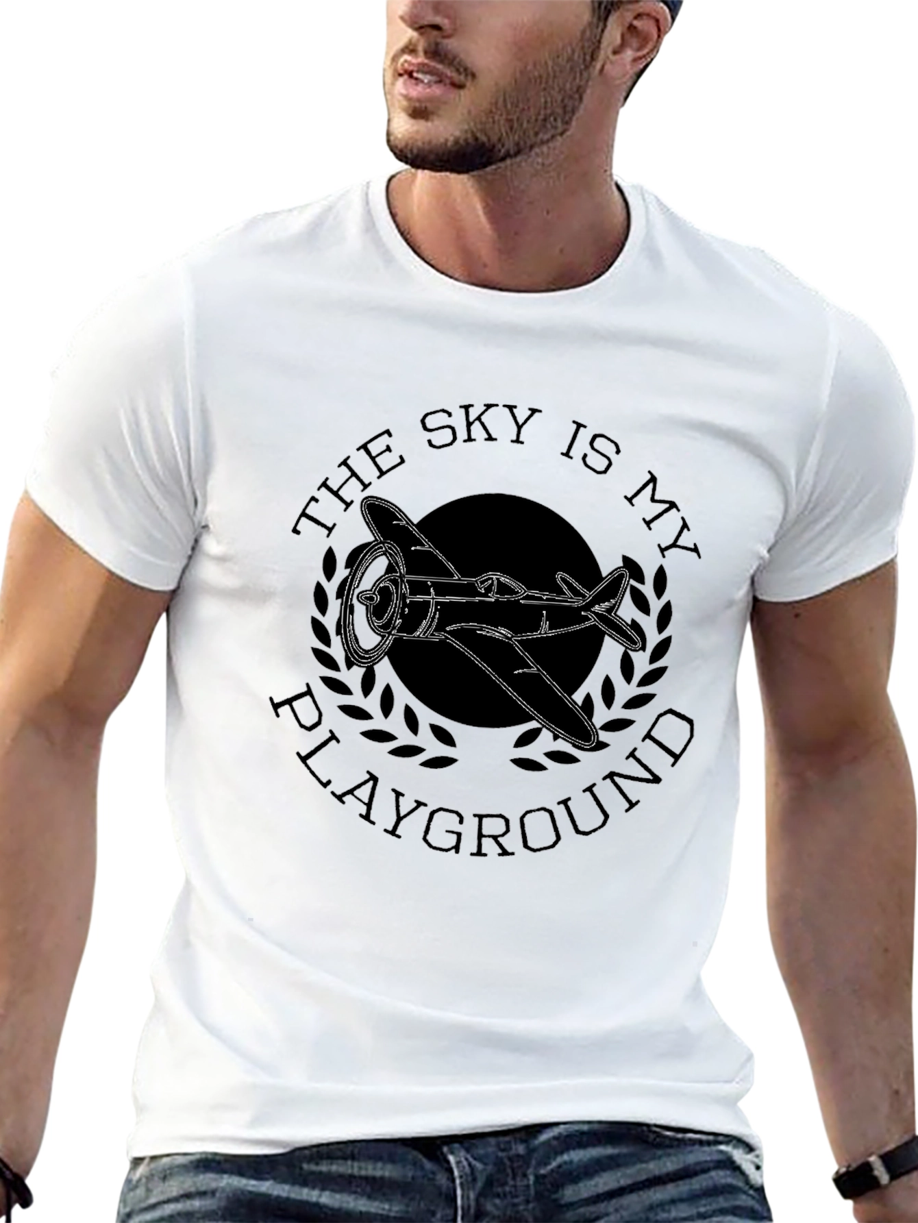 Sky Is My Playground Airplane Graphic Tee - Black - 13