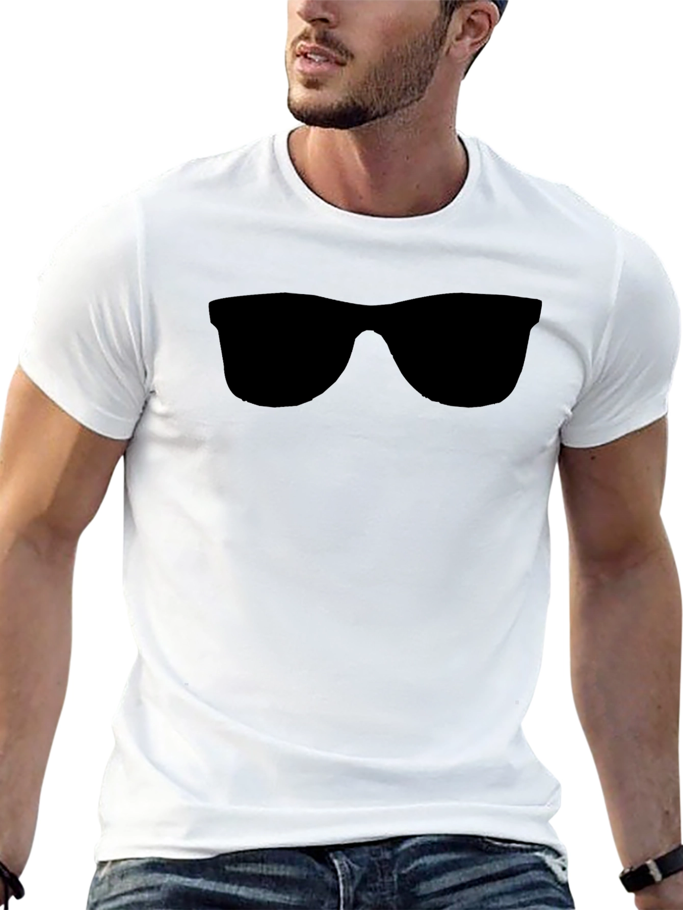 Black Cool Shades Graphic Tee - Black Cotton Comfort view 13