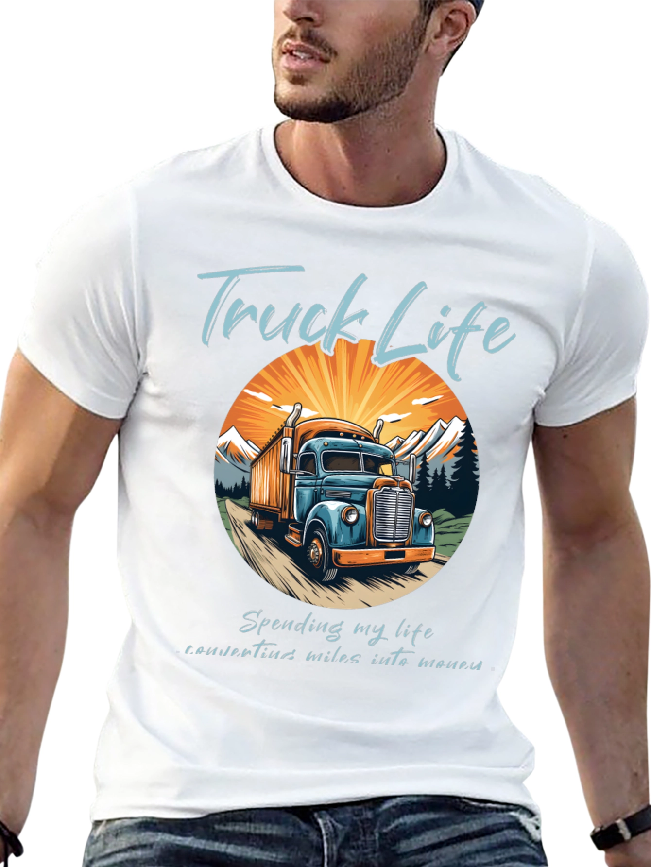 Black Truck Life Tee - Convert Miles Into Money view 13