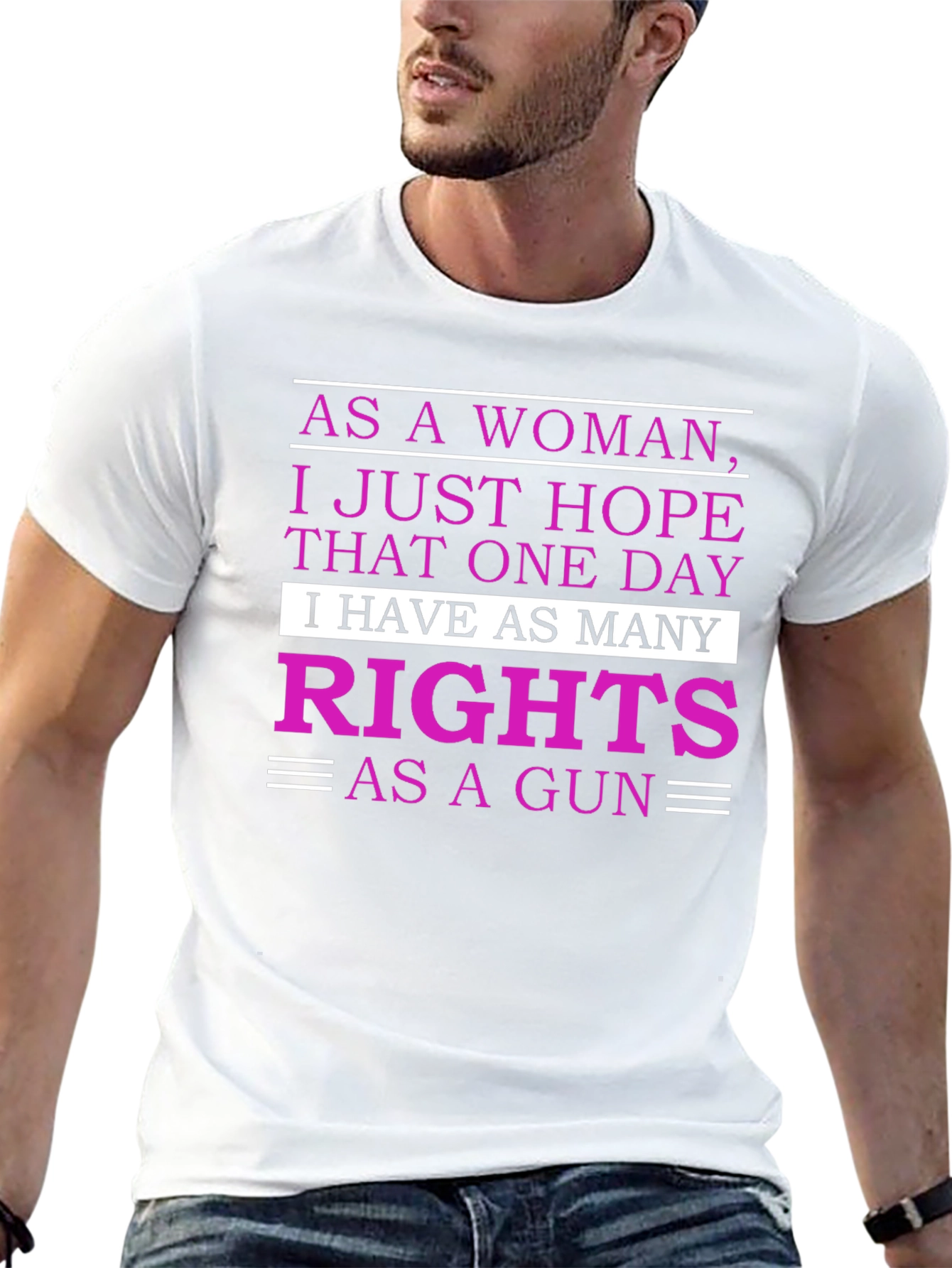 Black Feminist Rights Graphic T-Shirt - As Many Rights As a Gun view 13