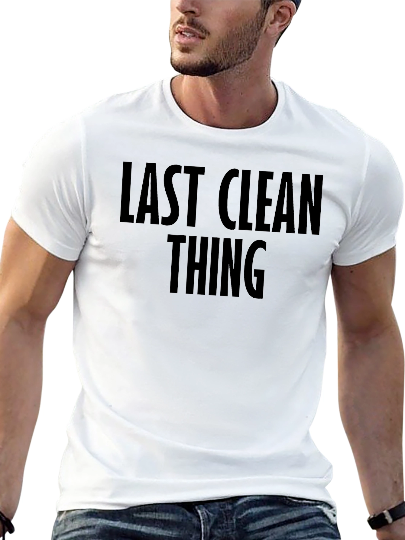 Black Last Clean Thing Graphic Tee - Black Unisex T-Shirt view 13