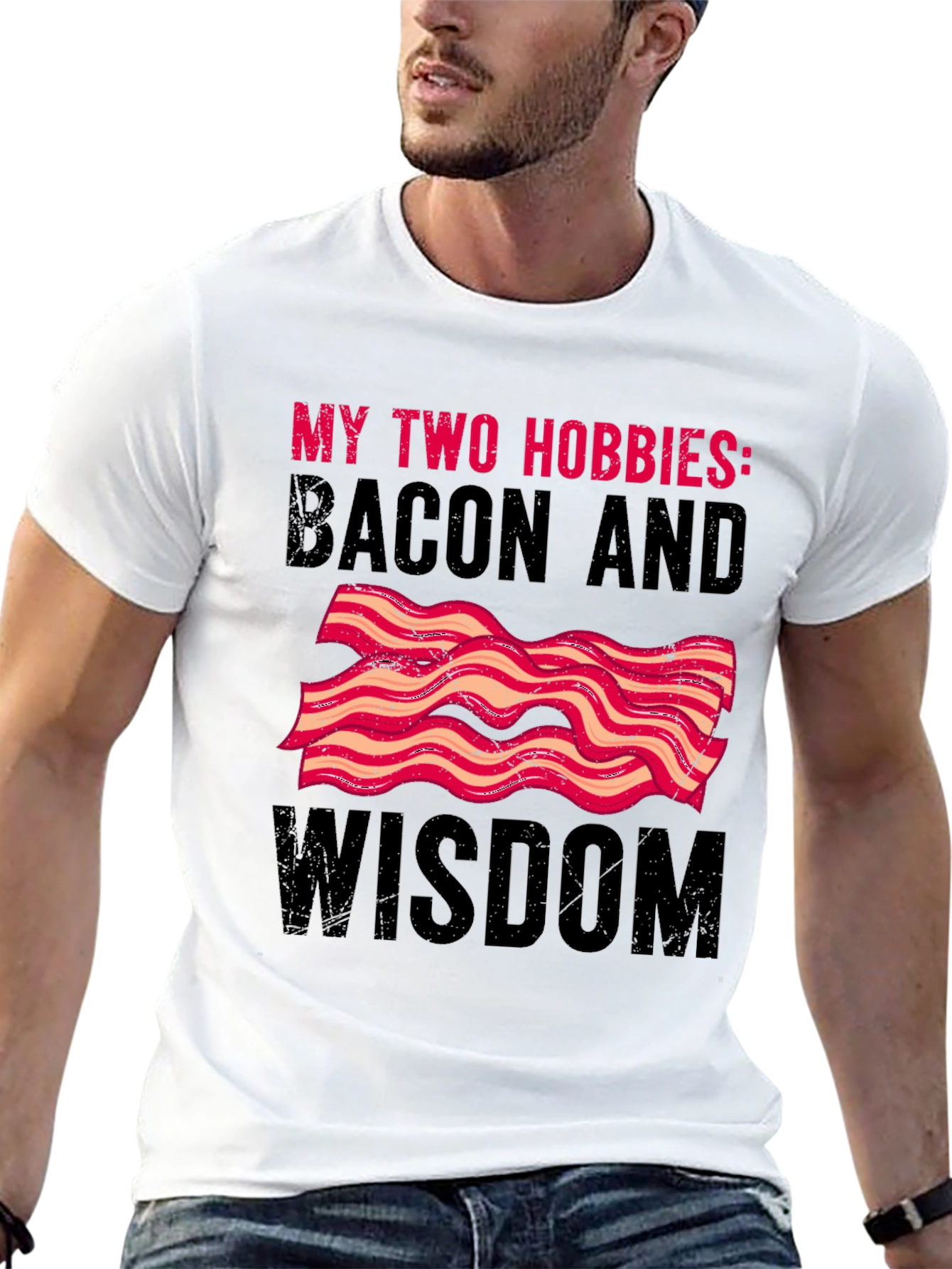 Black Bacon and Wisdom Graphic T-Shirt view 13