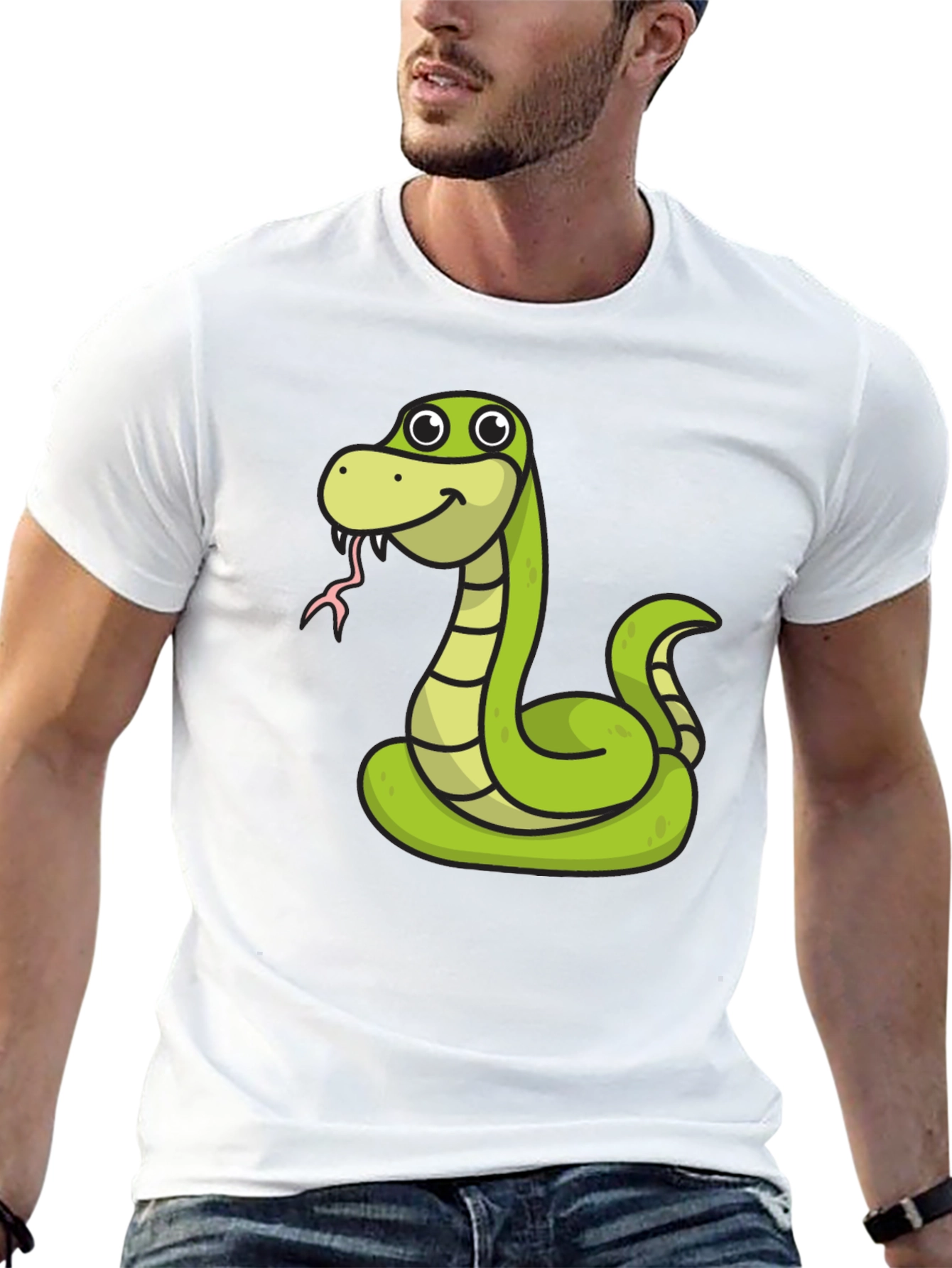 Black Snake Cartoon Graphic Tee view 13