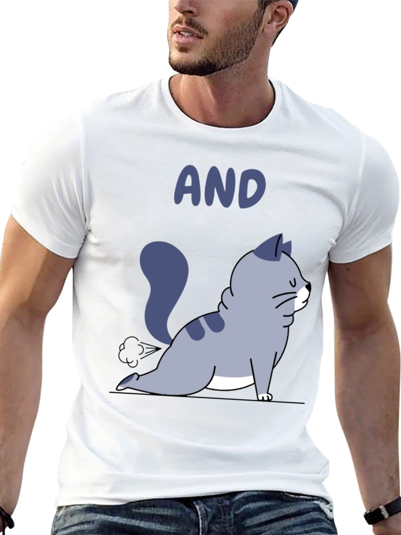 Black Farting Cat Tee - Funny Graphic T-Shirt for Cat Lovers view 13