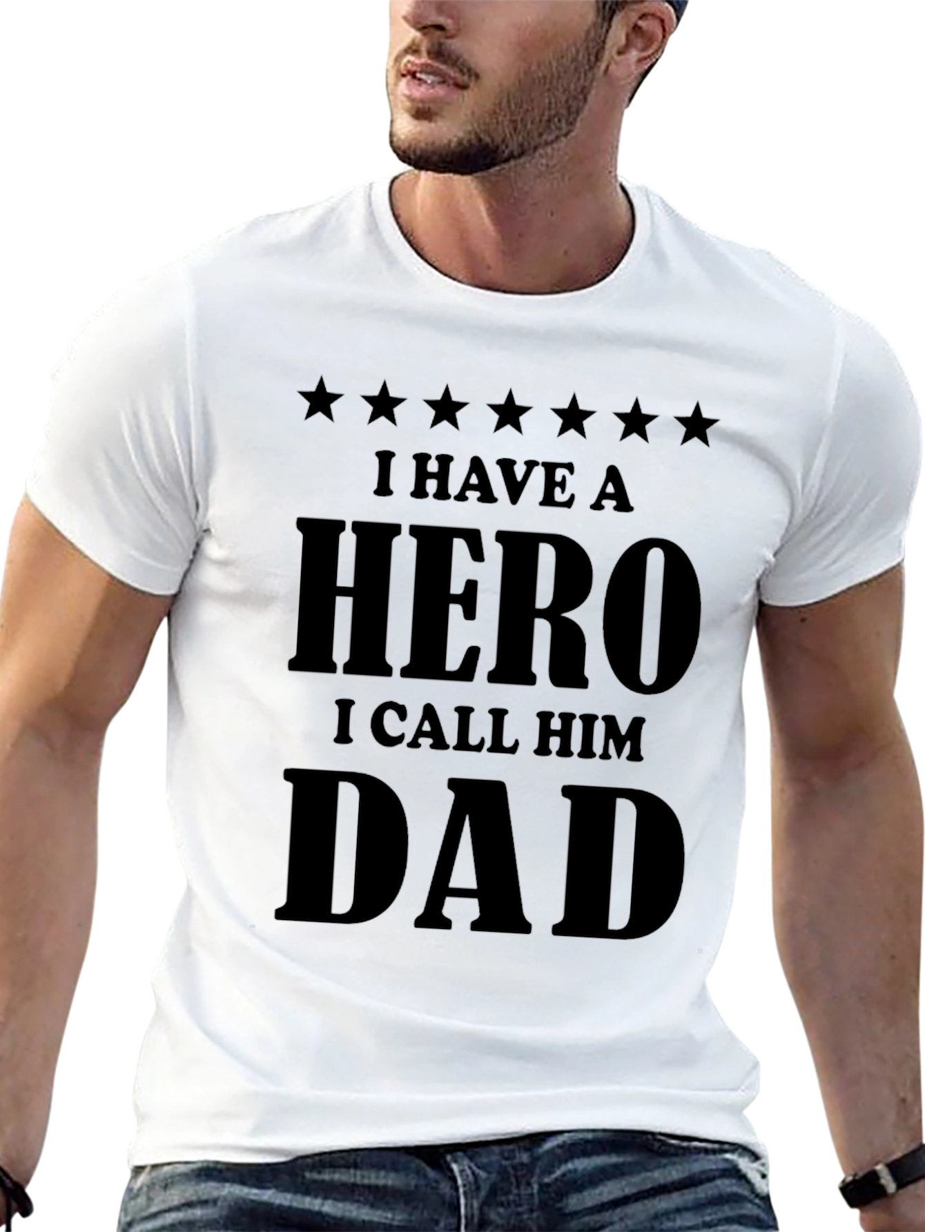 Black Hero Dad Black Graphic T-Shirt view 13