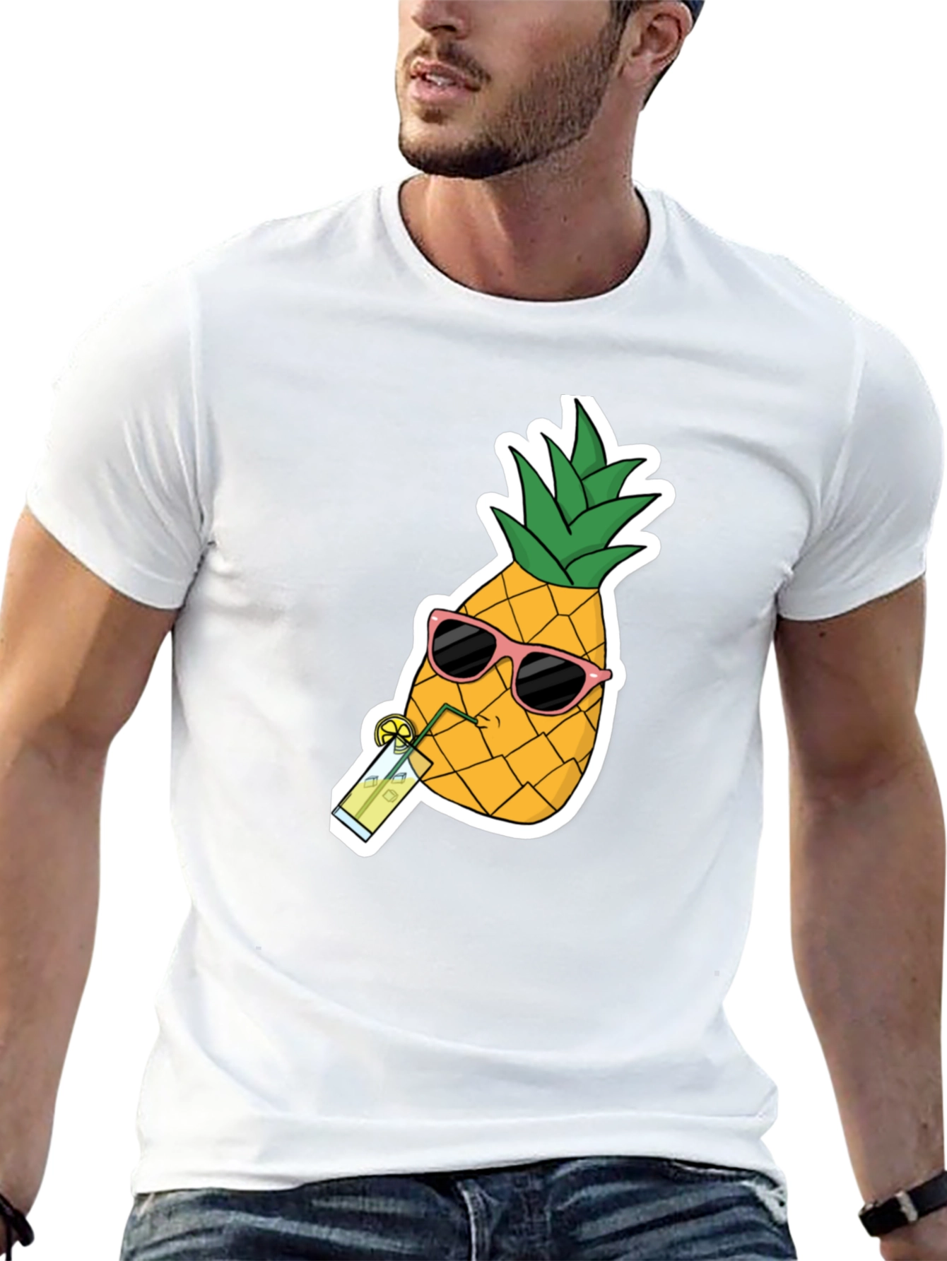 Black Pineapple Sunglasses T-Shirt - Cool Summer Tee view 13