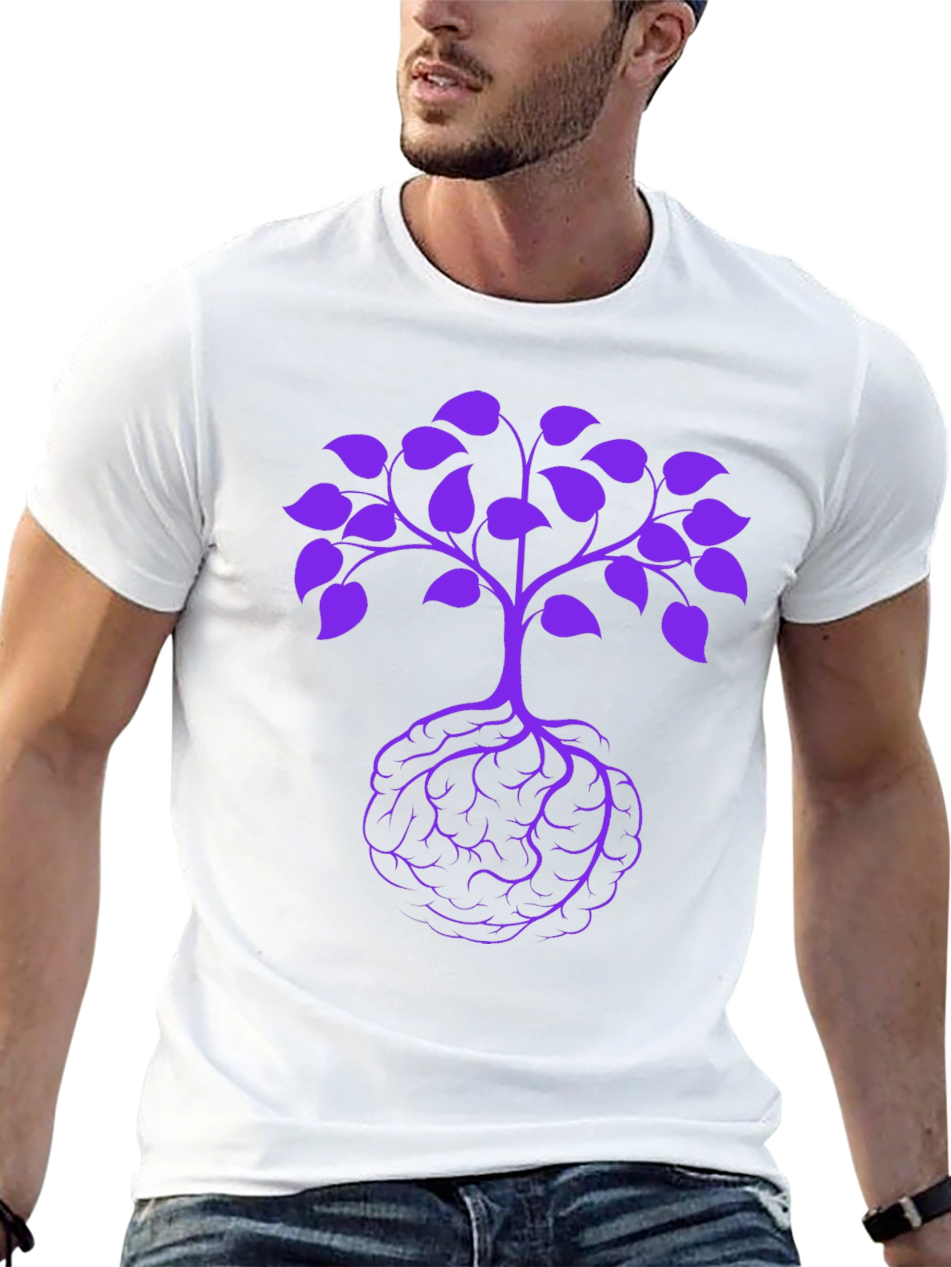 Black Brain Tree Graphic Tee - Unisex view 13