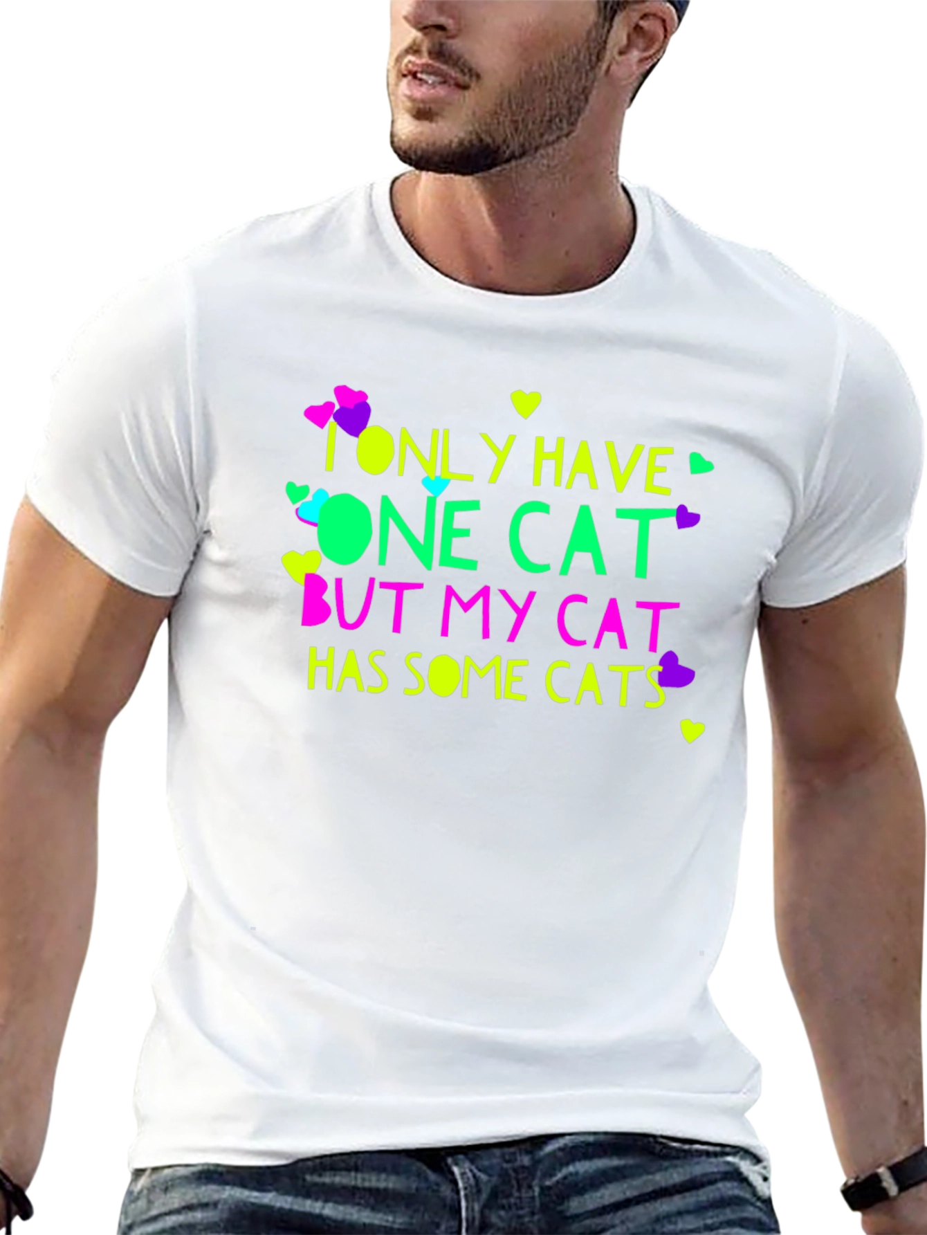 Black Funny Cat Lover T-Shirt view 13