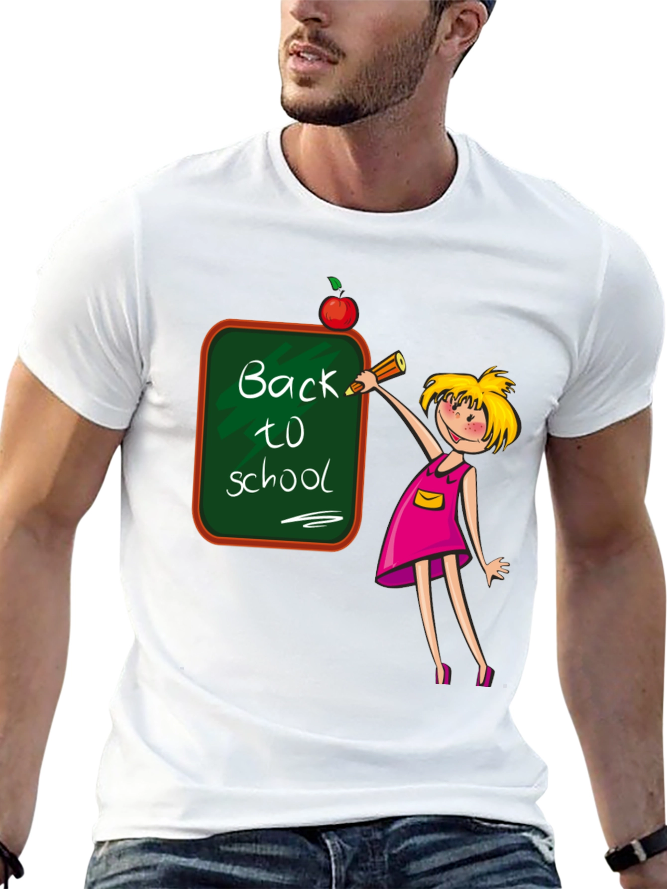 Black Back to School Teacher T-Shirt view 13