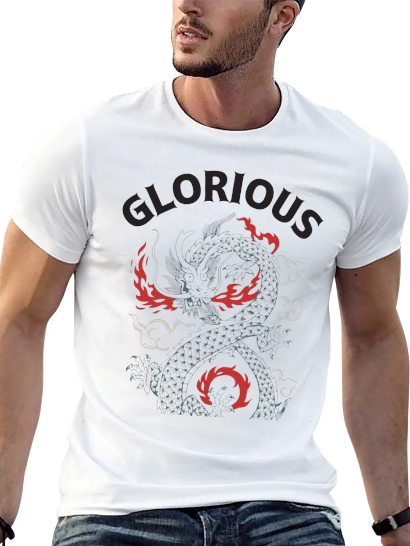 Black Glorious Dragon Graphic Tee - Black view 13