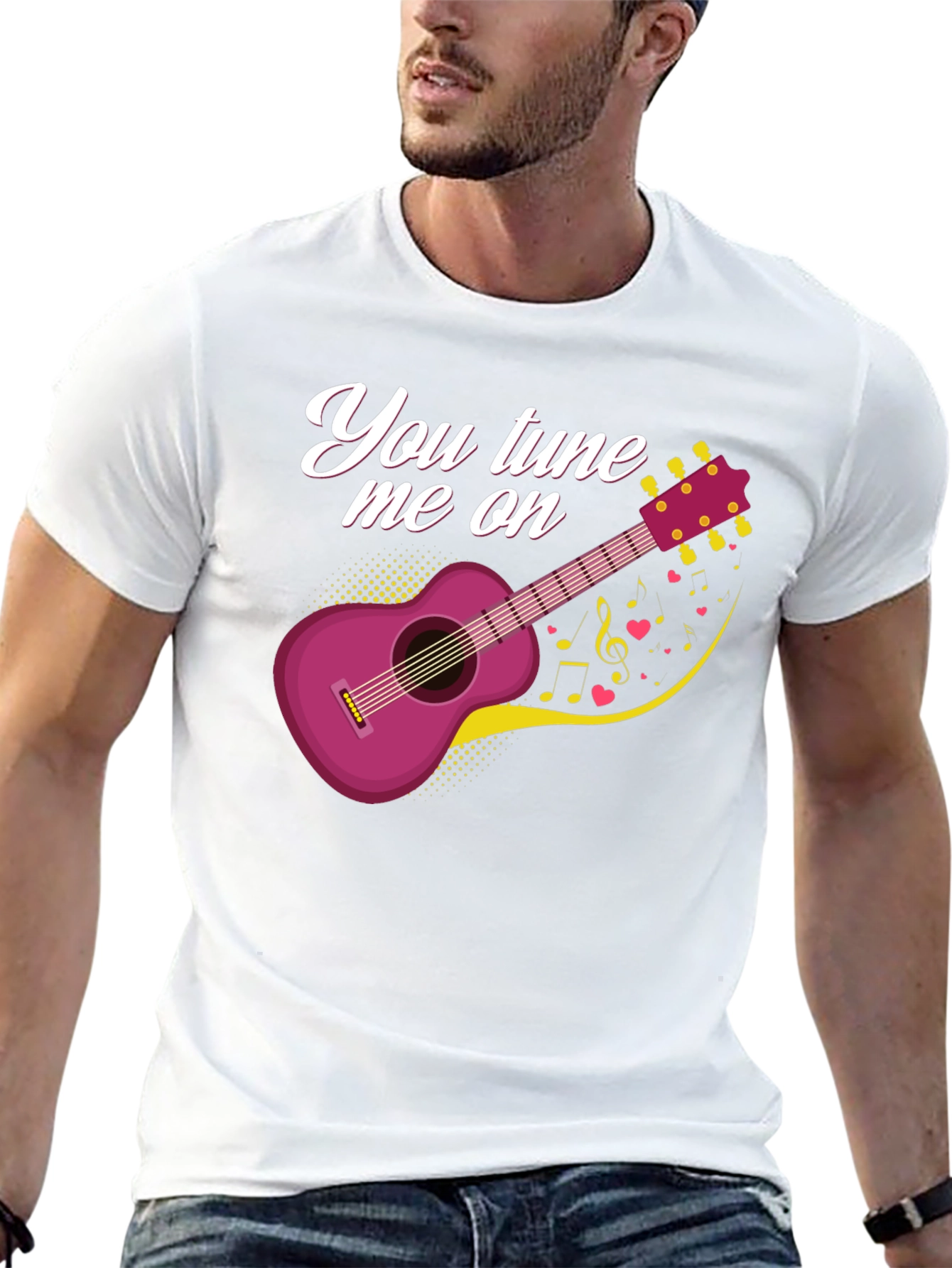 Black You Tune Me On Guitar Music Lover T-Shirt view 13