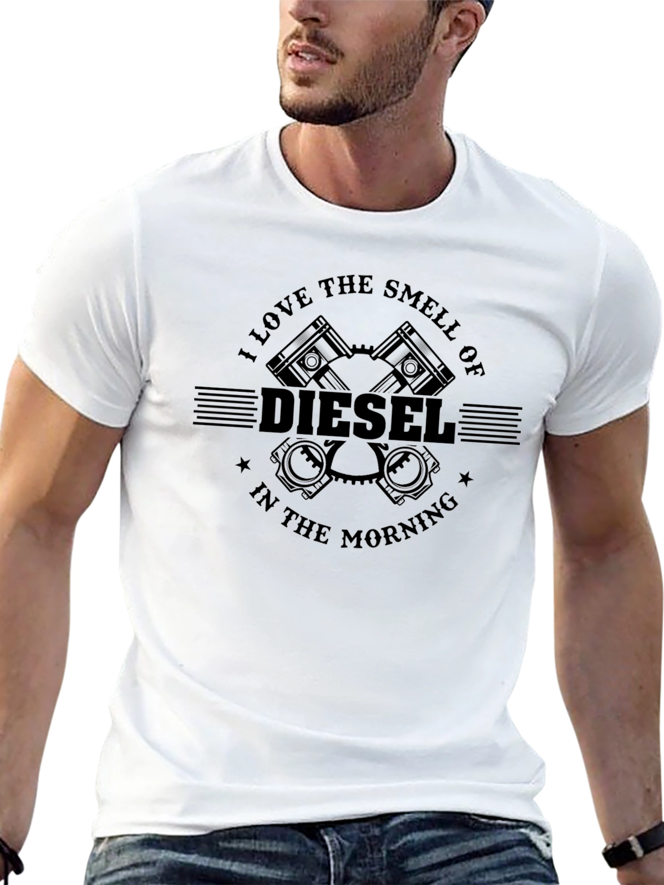 Black Diesel Smell T-Shirt: I Love the Smell in the Morning view 13