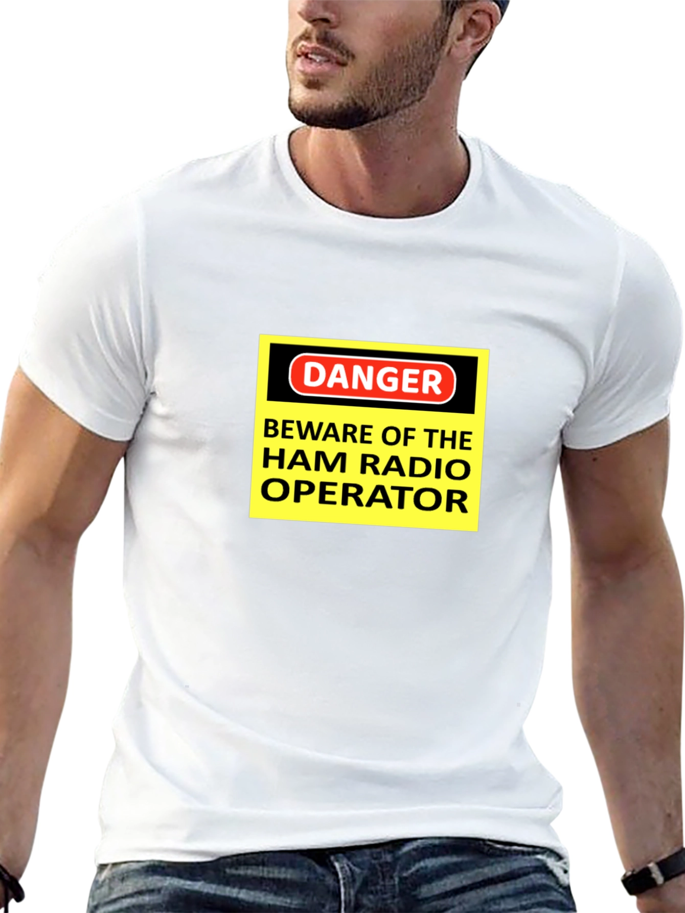 Black Danger Ham Radio Operator Black T-Shirt view 13