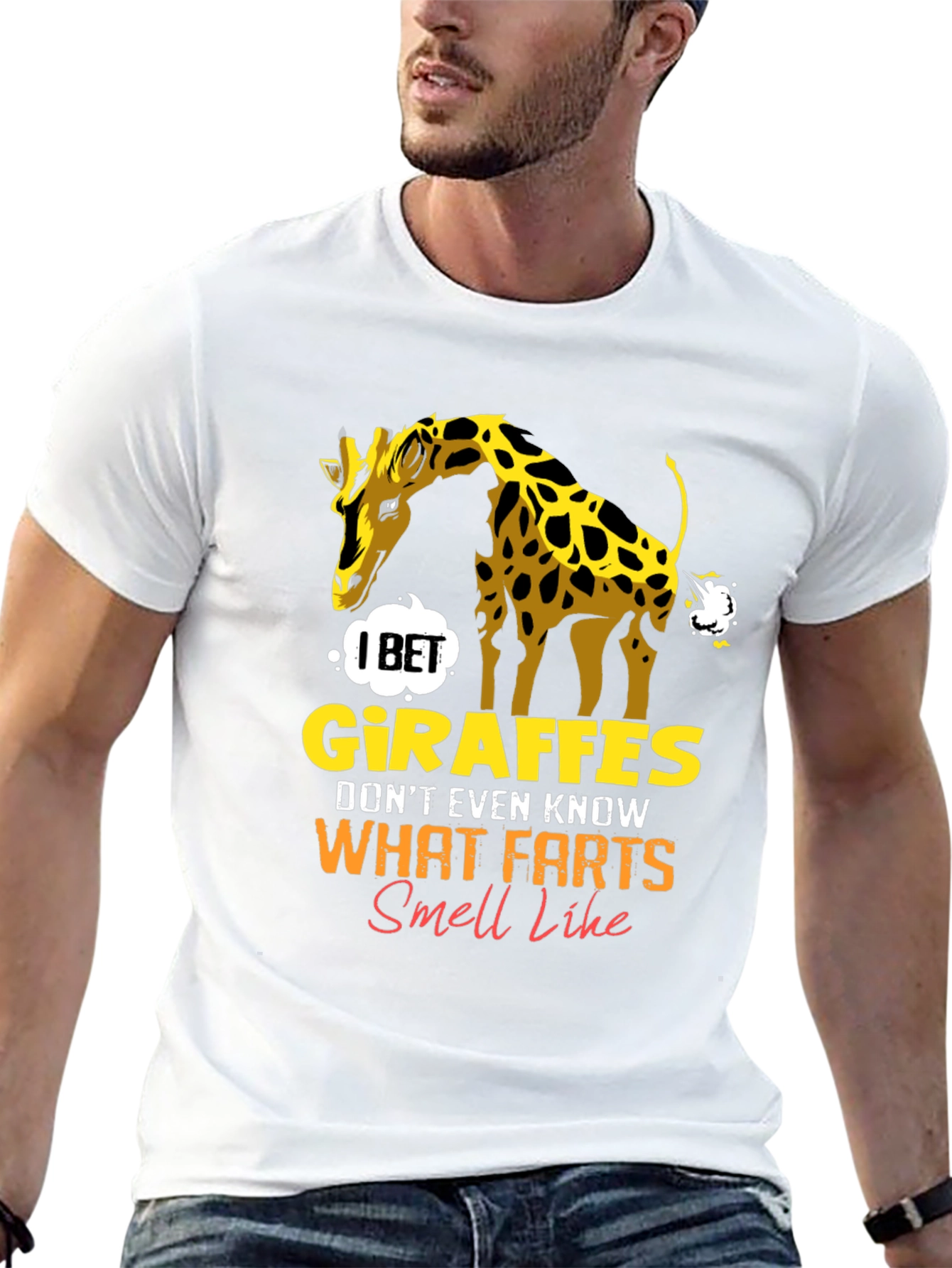 Black Giraffe Fart Joke T-Shirt - Funny Graphic Tee view 13