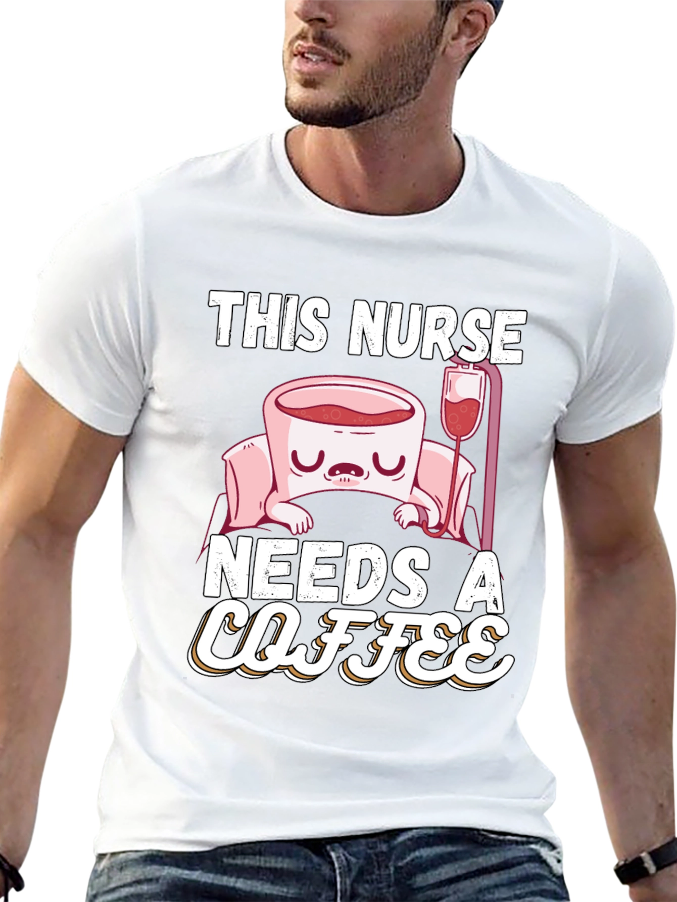 Black Funny Nurse Needs Coffee T-Shirt view 13