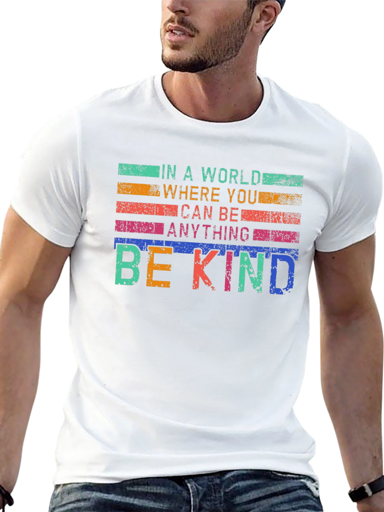 Black Be Kind Graphic T-Shirt - Inspirational Message view 13