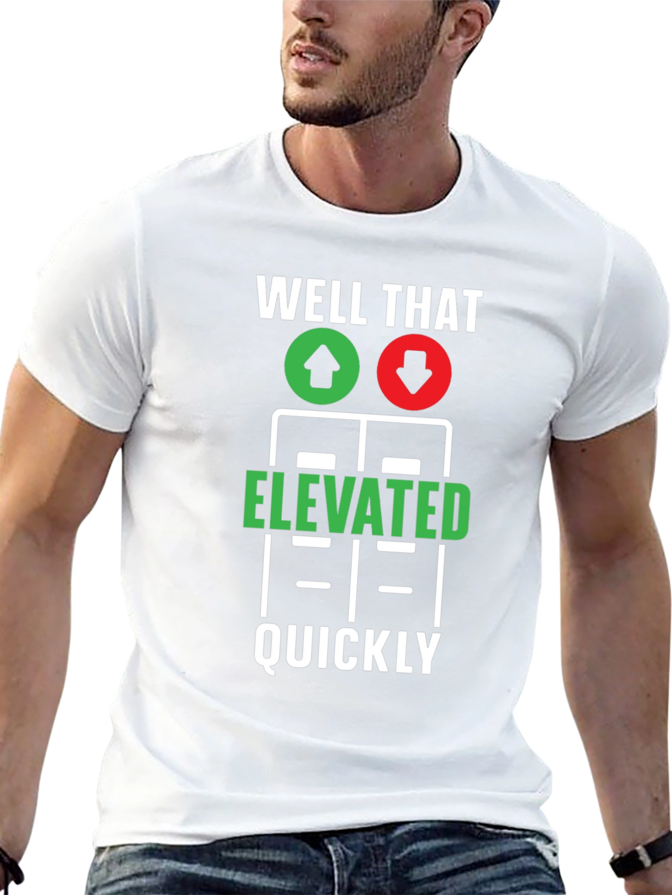 Black Elevated Quickly T-Shirt - Funny Stock Market Tee view 13