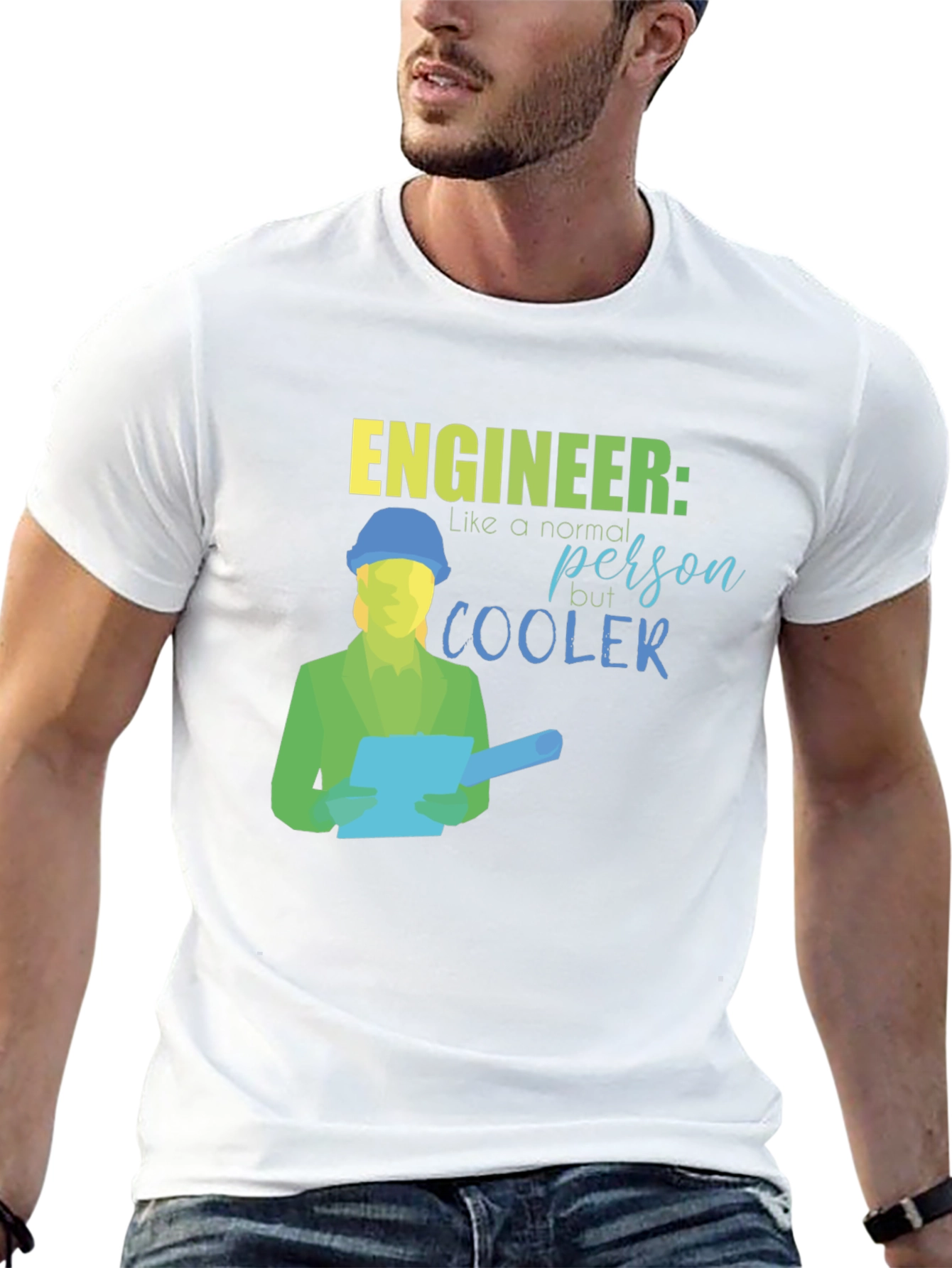 Black Engineer Cooler Black T-Shirt view 13