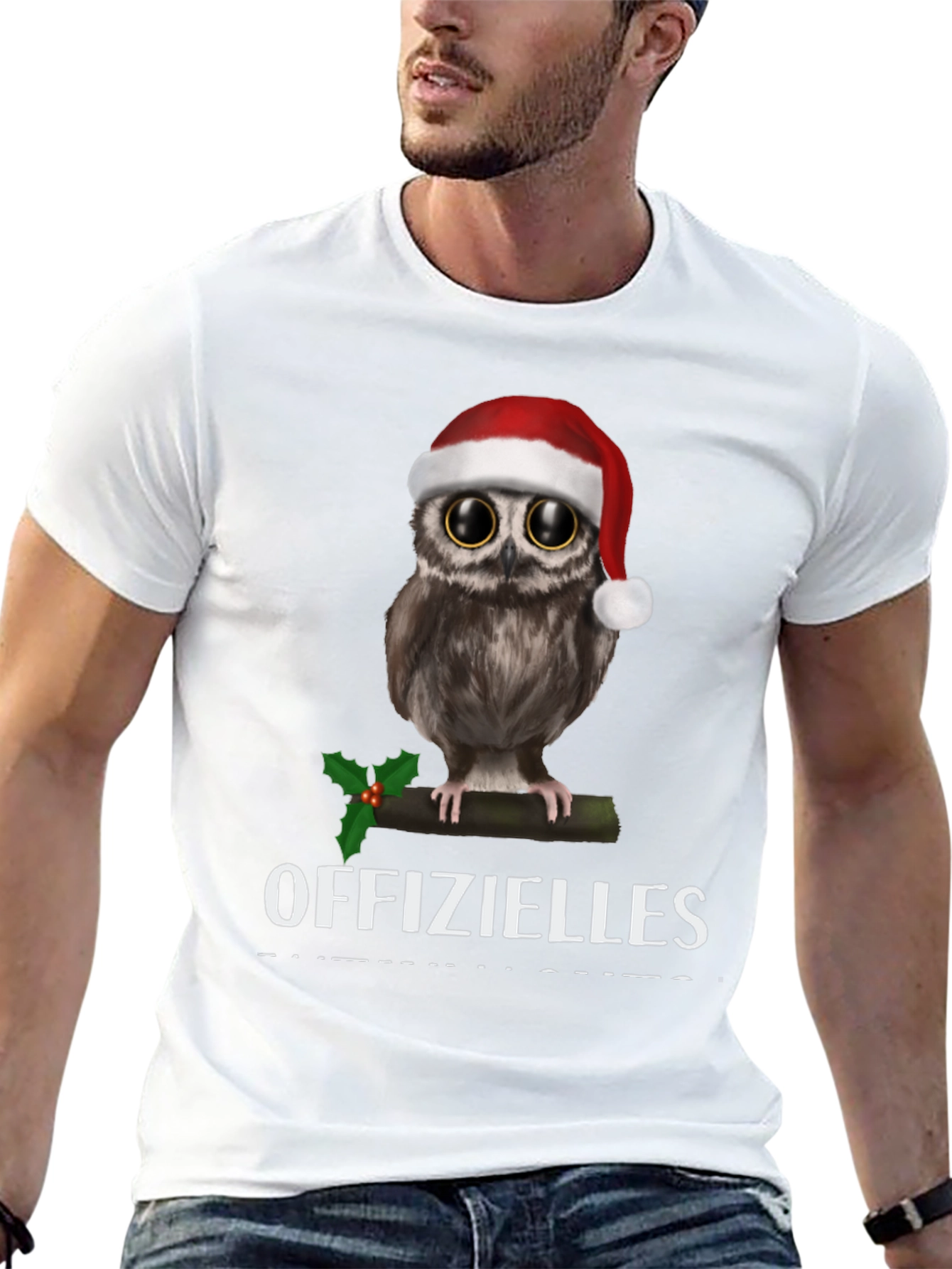 Black Festive Owl T-Shirt: Offizielles Christmas Cheer! view 13