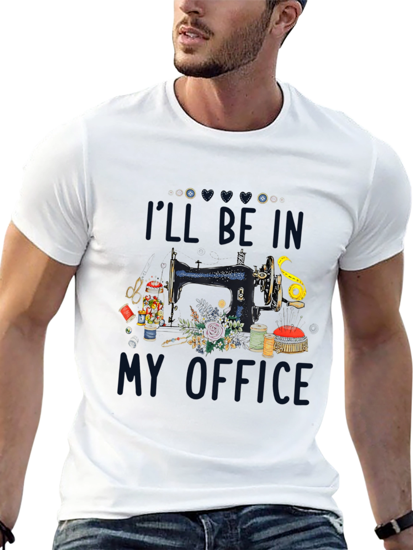 Black Sewing Room T-Shirt: "I'll Be In My Office" view 13