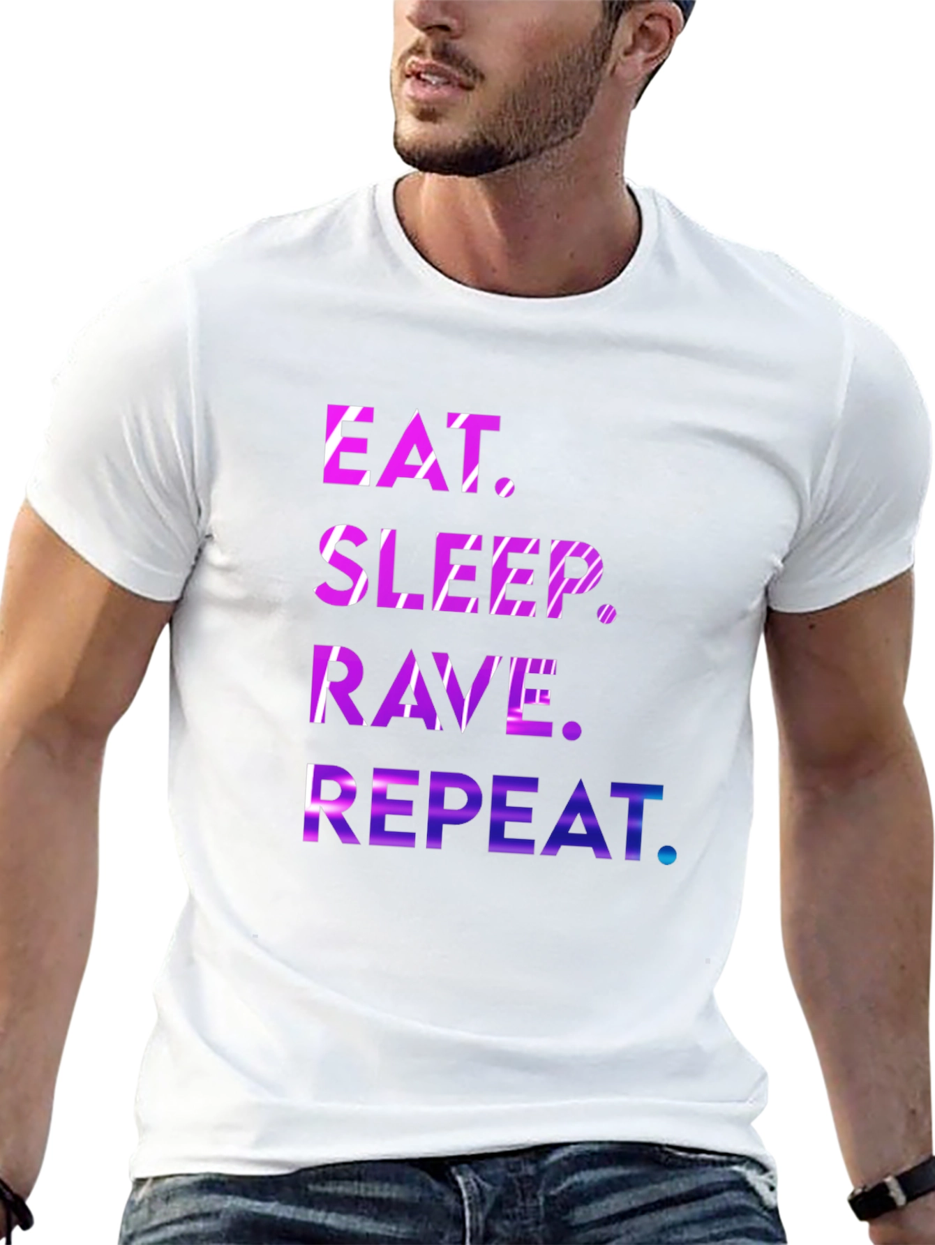 Black Eat Sleep Rave Repeat Graphic Tee view 13