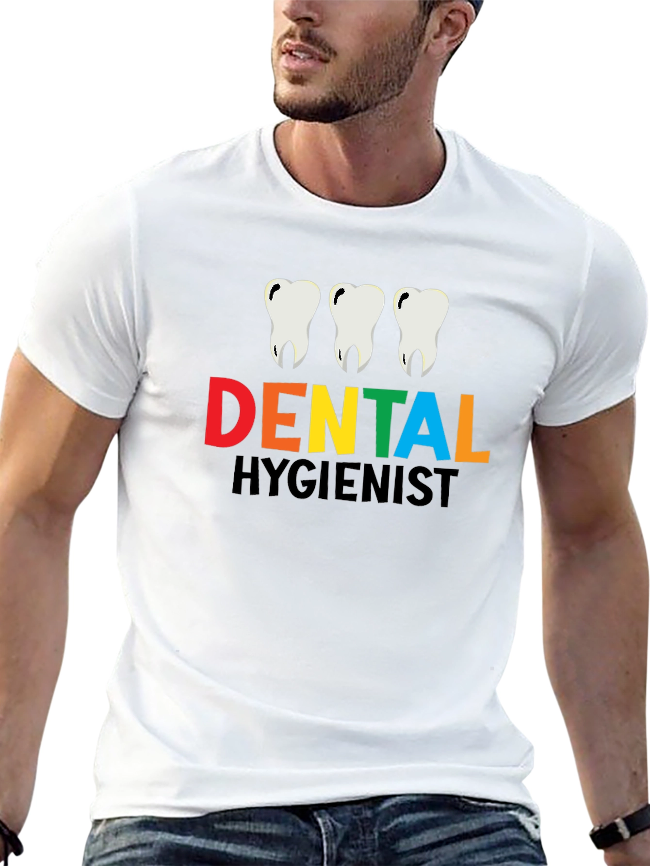 Black Dental Hygienist T-Shirt - Black Cotton Tee view 13