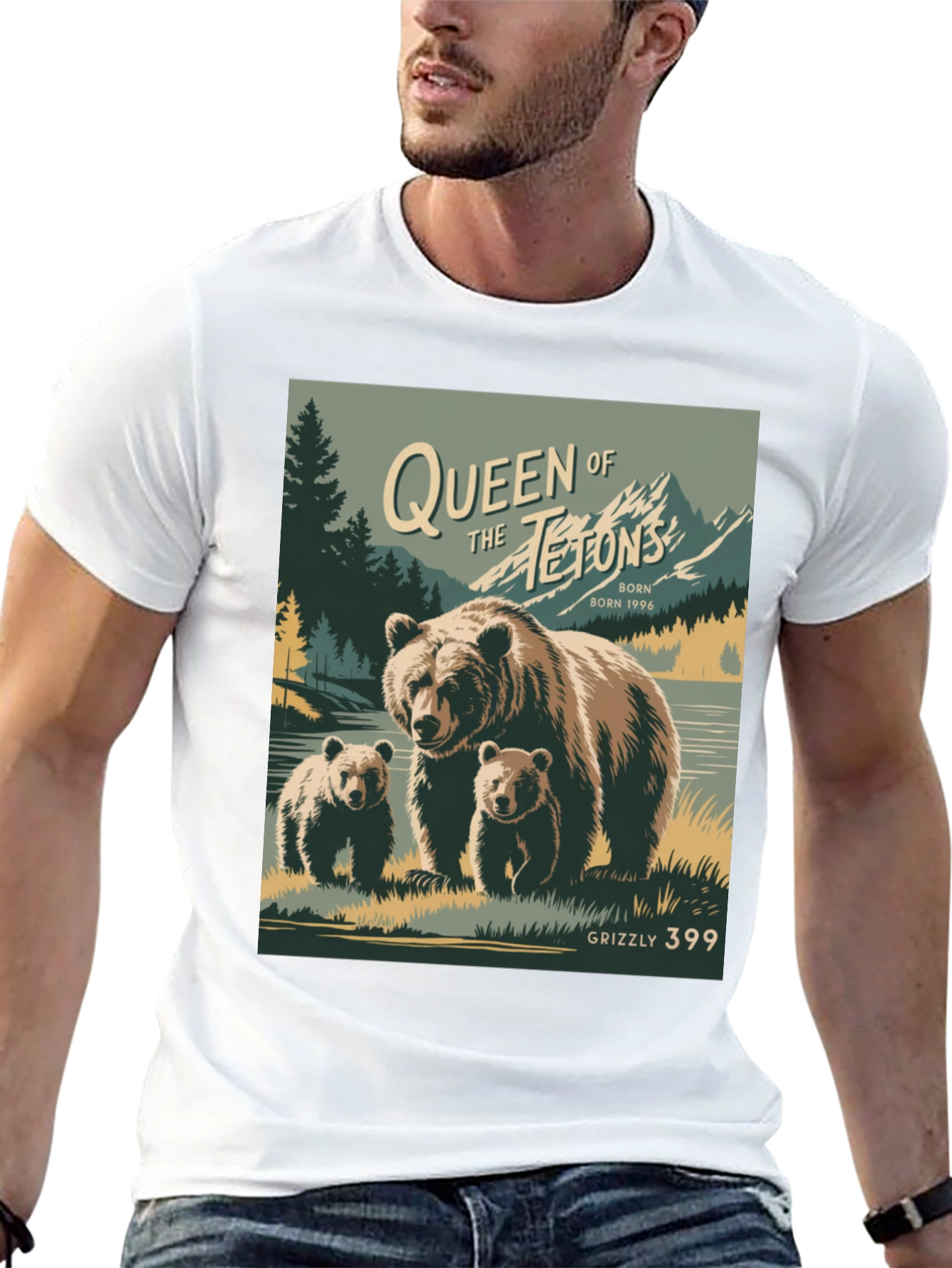 Black Queen of the Tetons Grizzly Bear T-Shirt view 13