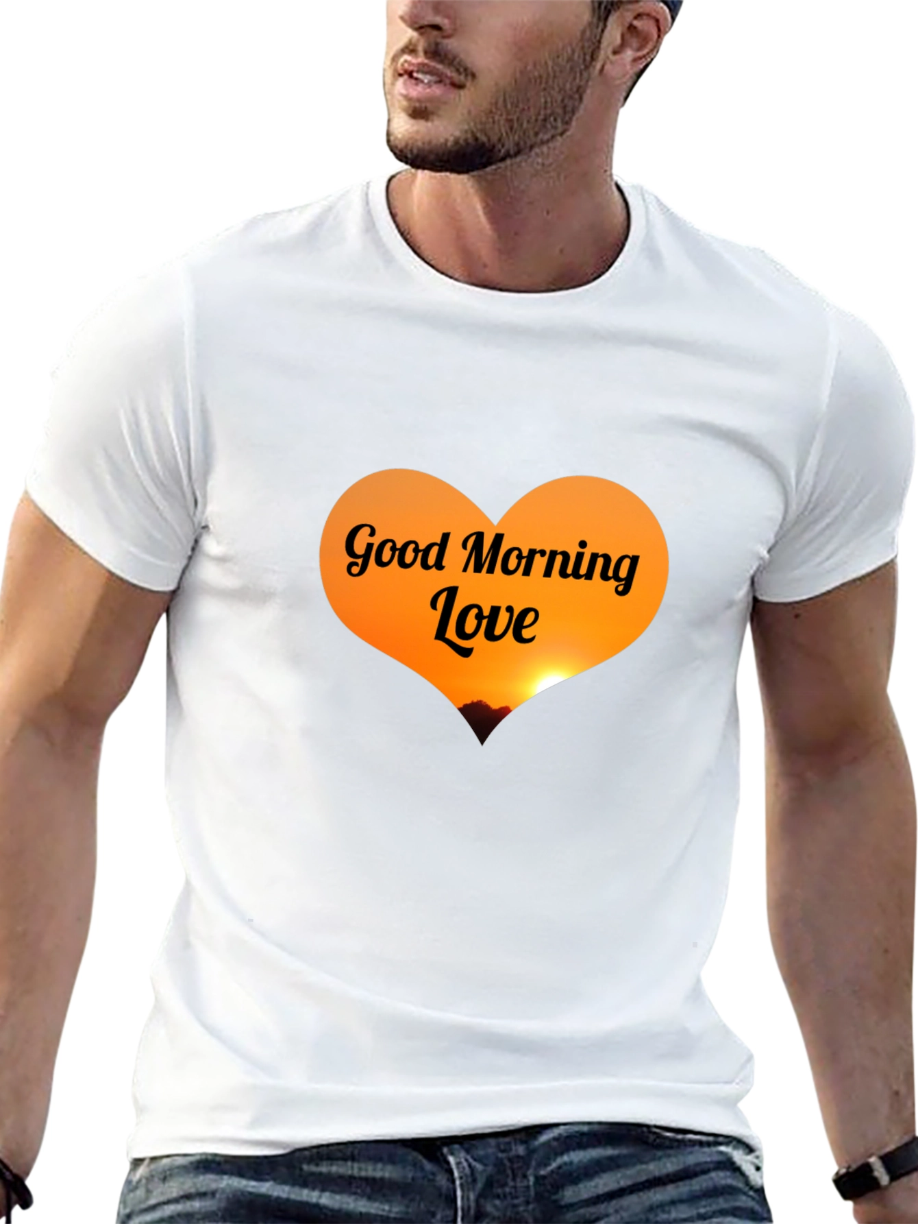 Black Good Morning Love Black T-Shirt view 13