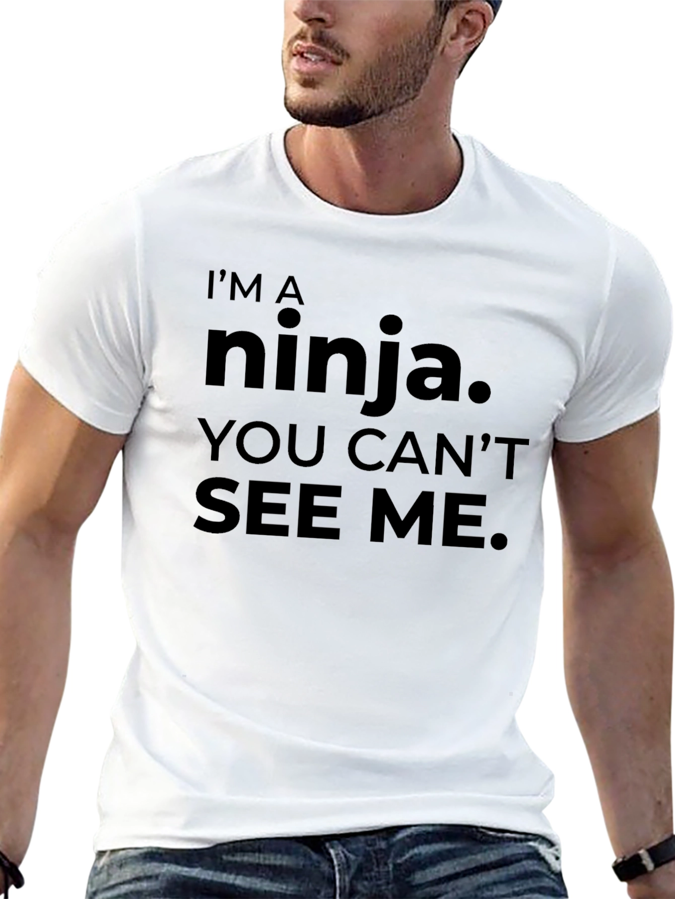 Black I'm A Ninja Graphic T-Shirt - You Can't See Me view 13