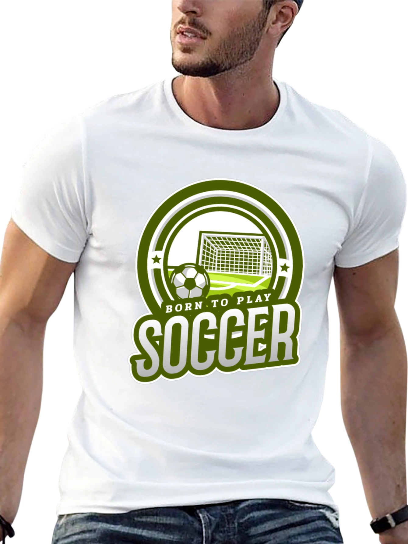 Black Born To Play Soccer Graphic T-Shirt view 13