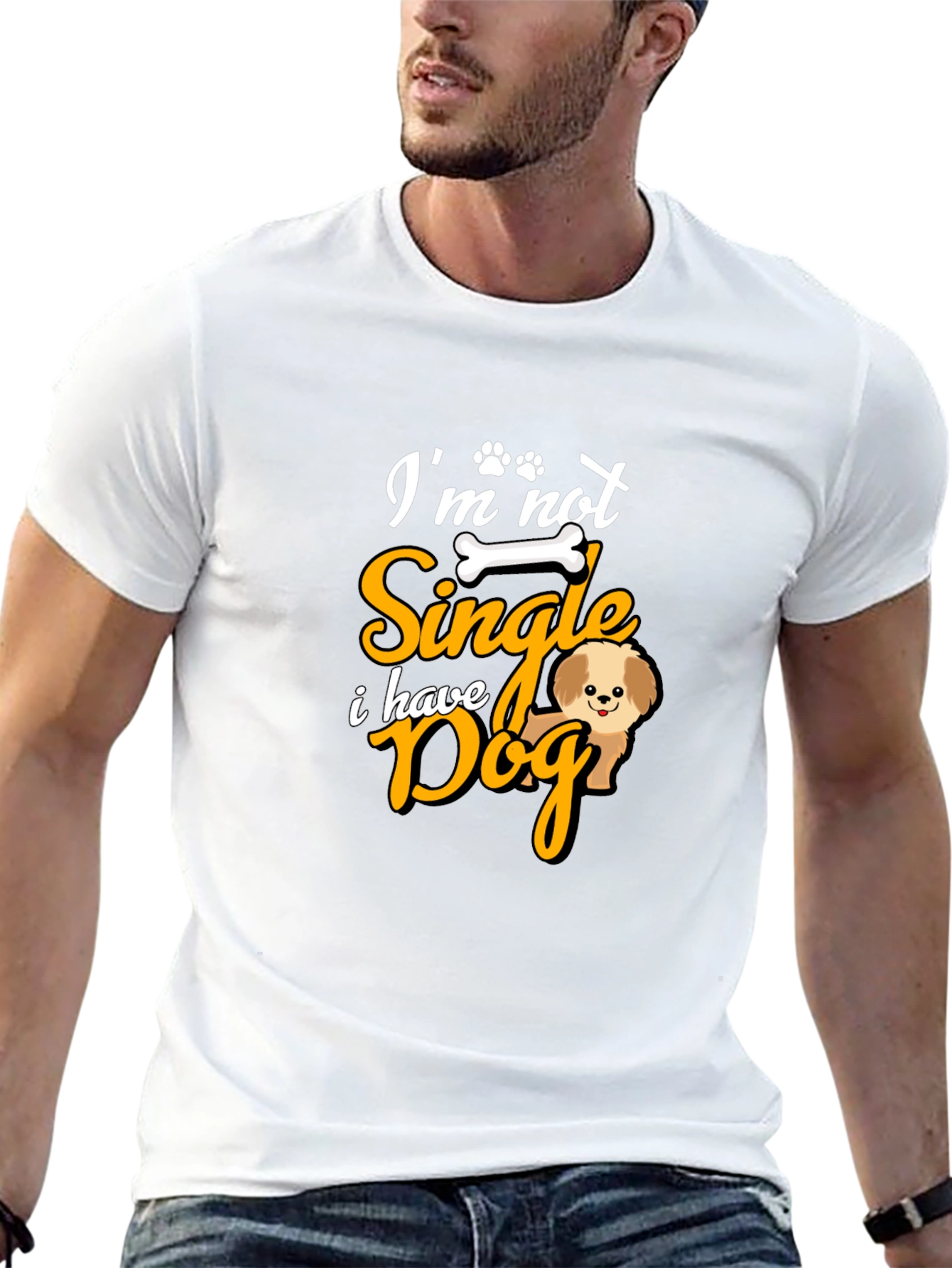 Black Dog Lover T-Shirt - I'm Not Single view 13