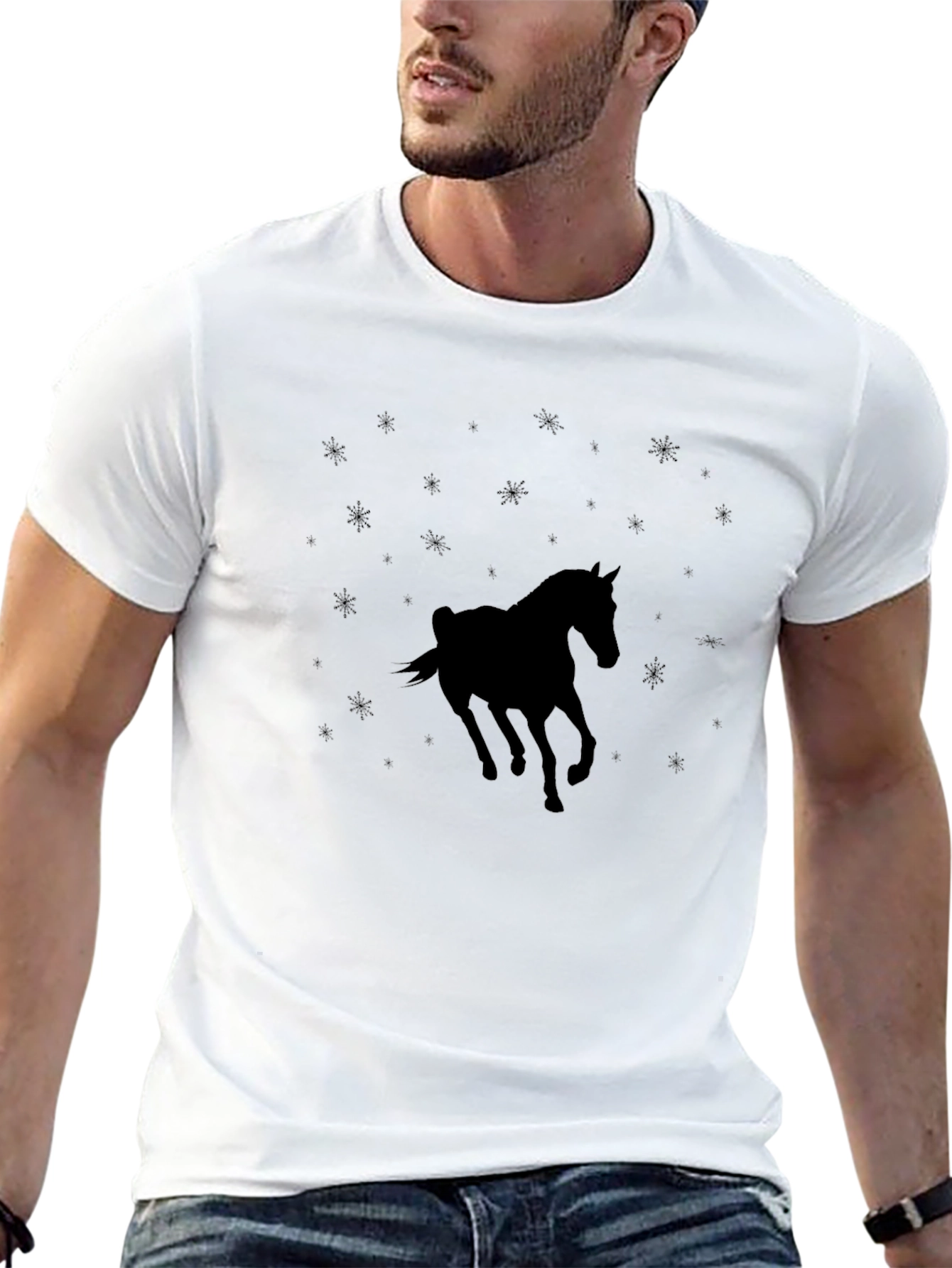 Black Black Horse Silhouette T-Shirt view 13