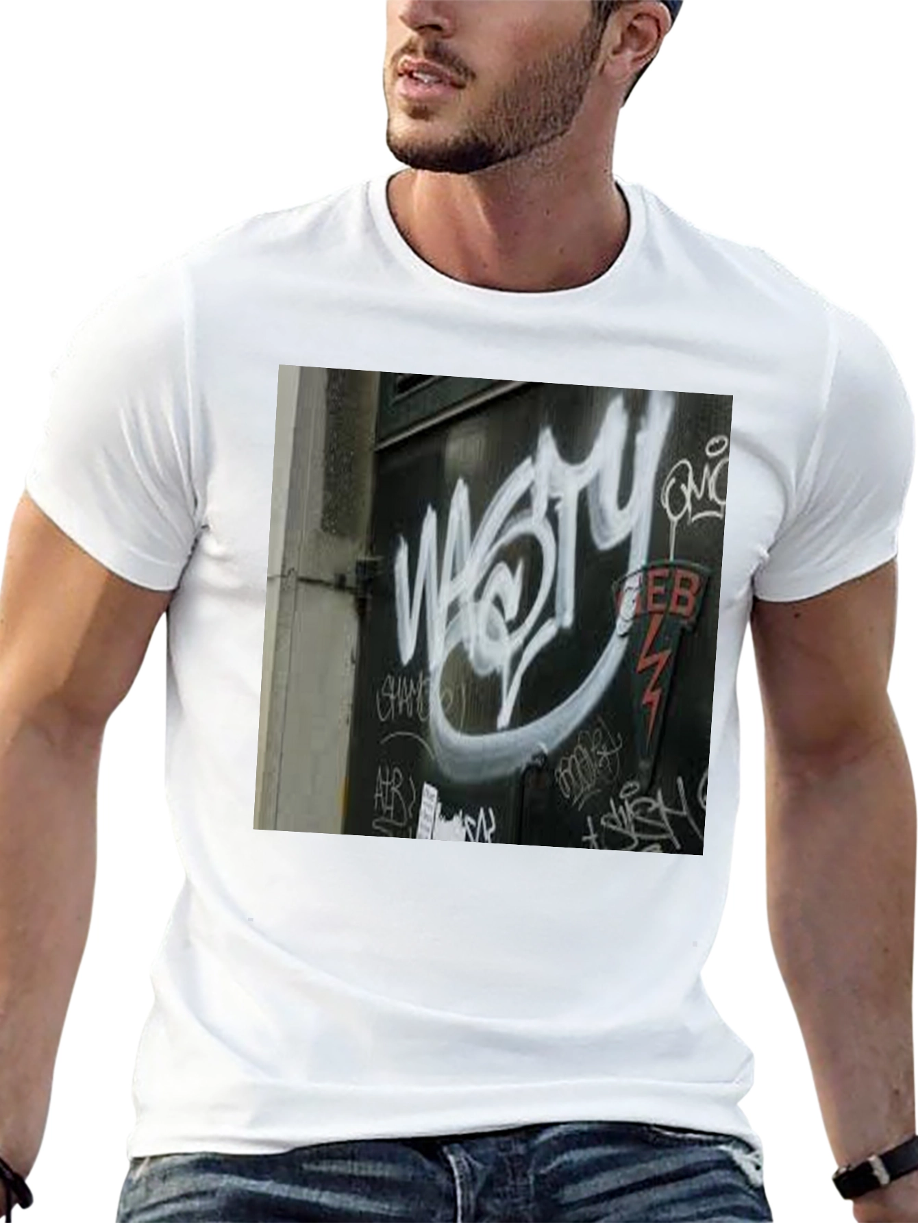 Black Urban Graffiti Tee - Street Art Style view 13