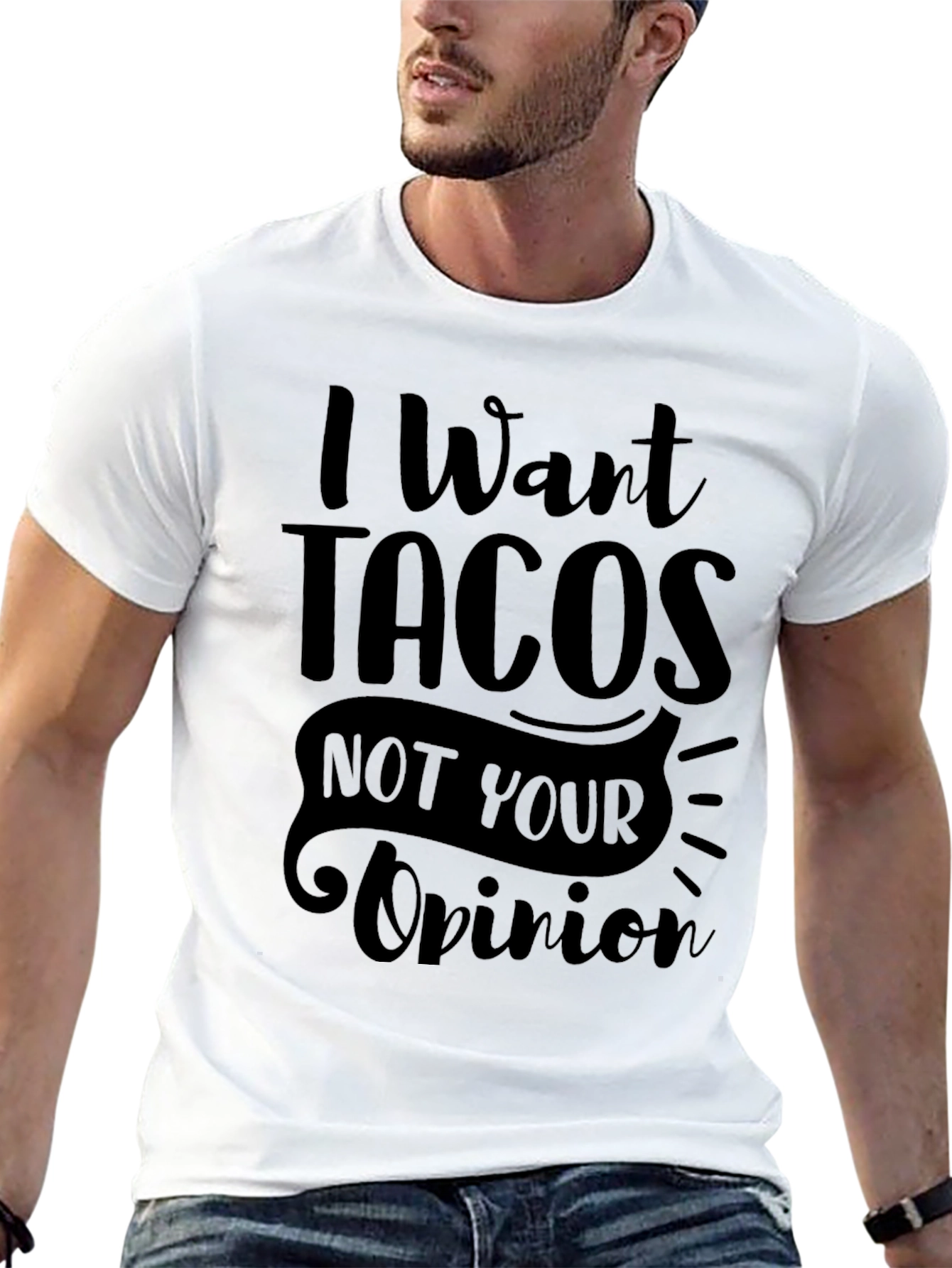 Black I Want Tacos Graphic T-Shirt - Funny Foodie Tee view 13