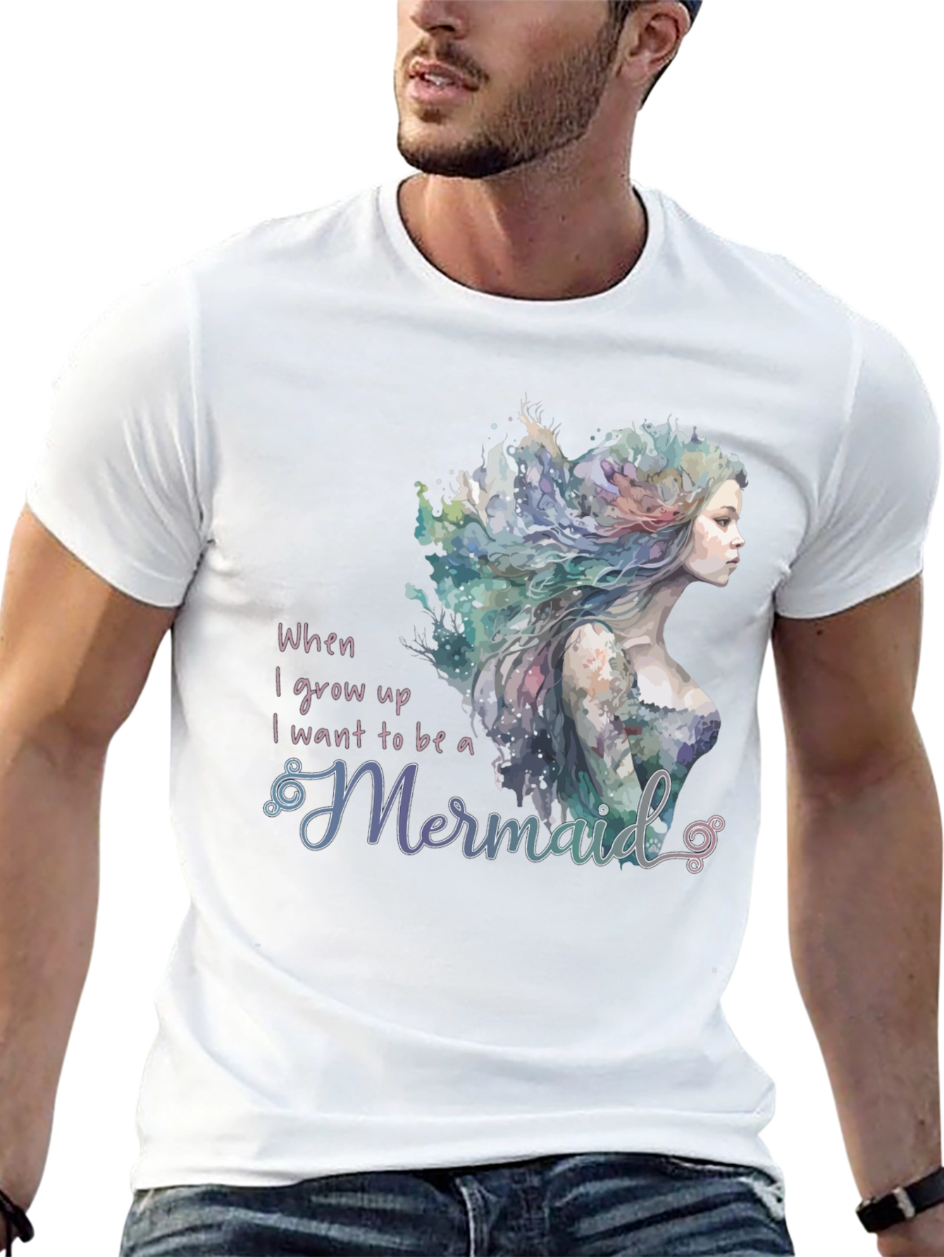 Black Mermaid Wish Graphic Tee - Black Crew Neck view 13